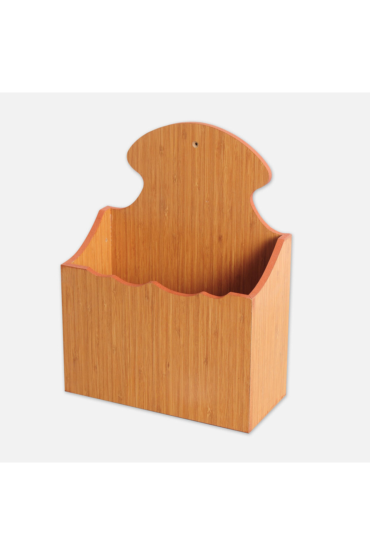 Bauhaus Ahşap Tekli Kapı Önü Posta Kutusu Bambu