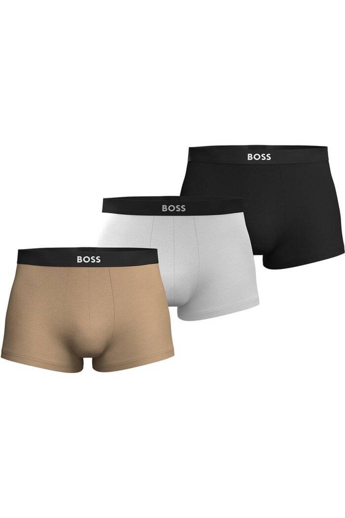 باس شورت باکسر مردانه طرح لوگو، بسته ۳ عددی، از جنس پنبه ارگانیک، رنگ‌های متنوع، کد ۵۰۵۴۴۲۶۳-۹۶۰