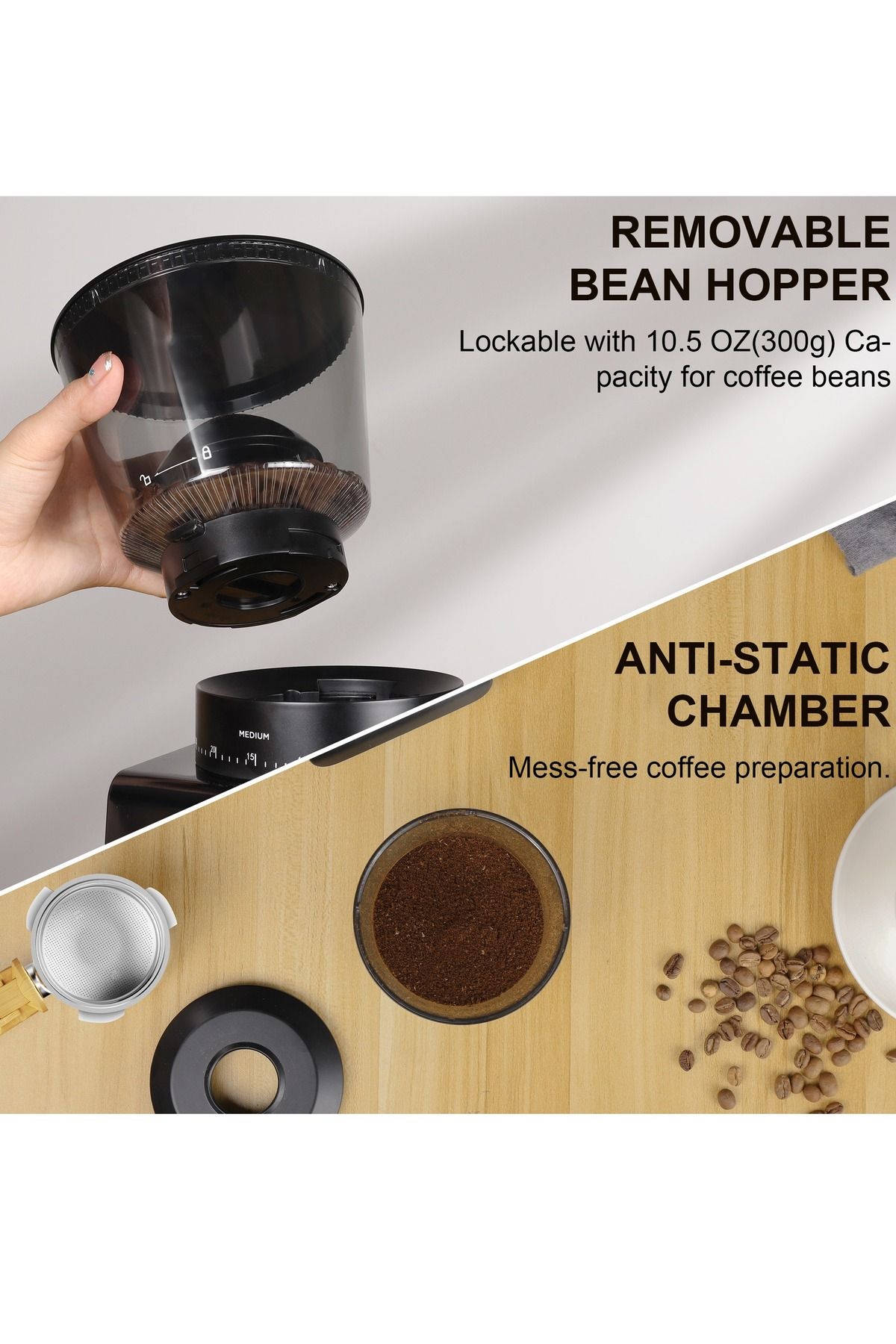 BioloMix-12-Cups Electric Coffee Grinder with 30 Gears Precise Settin, LCD Screen for Turkish/Mocha/Drip 7
