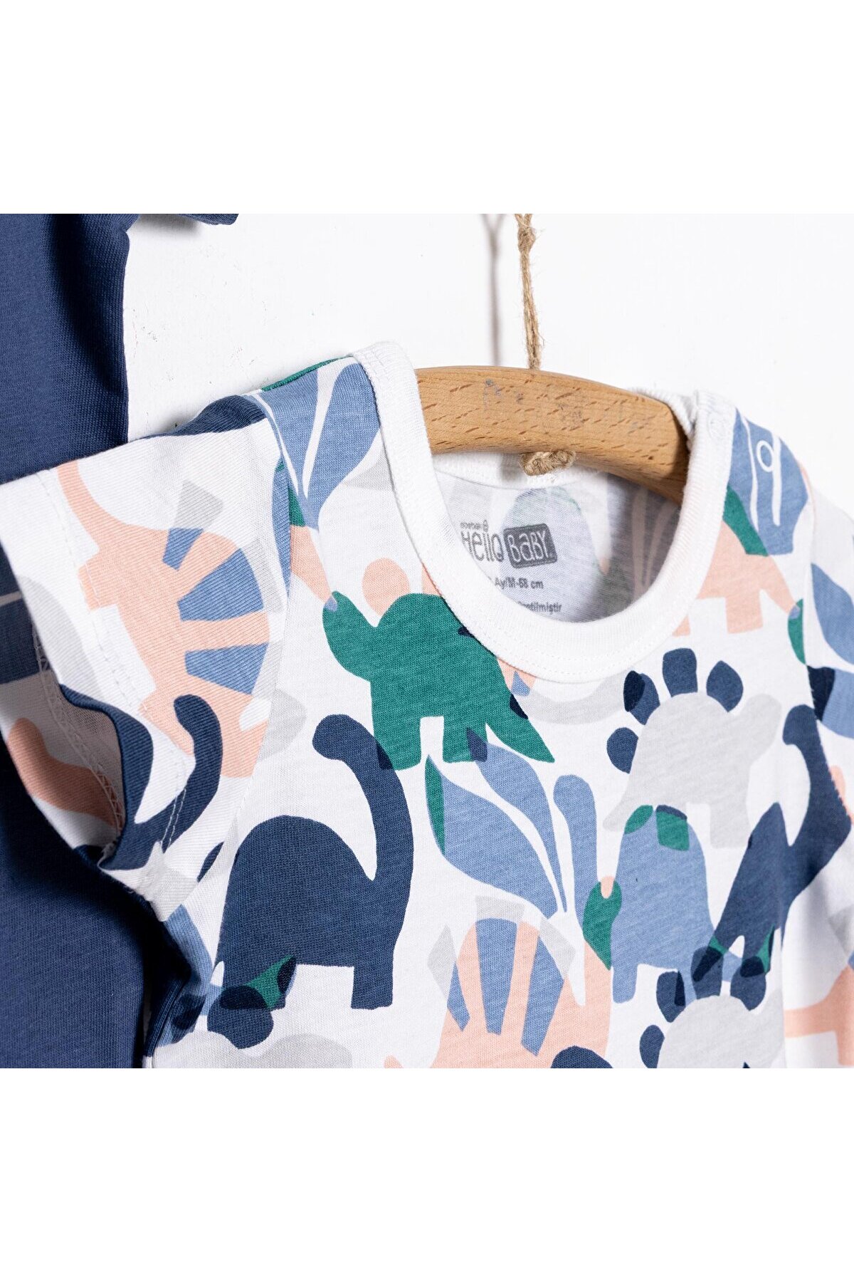 ebebek Hello Baby HelloBaby Yenidoğan Erkek 2li Kısa Tulum Erkek Bebek fotoğrafı 3 (önizleme)