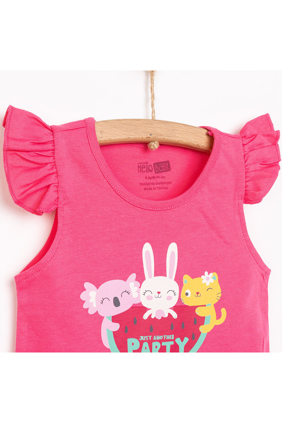 ebebek Hello Baby HelloBaby Basic Kız Hayvan Baskılı Atlet T-shirt Kız Bebek fotoğrafı 3 (önizleme)