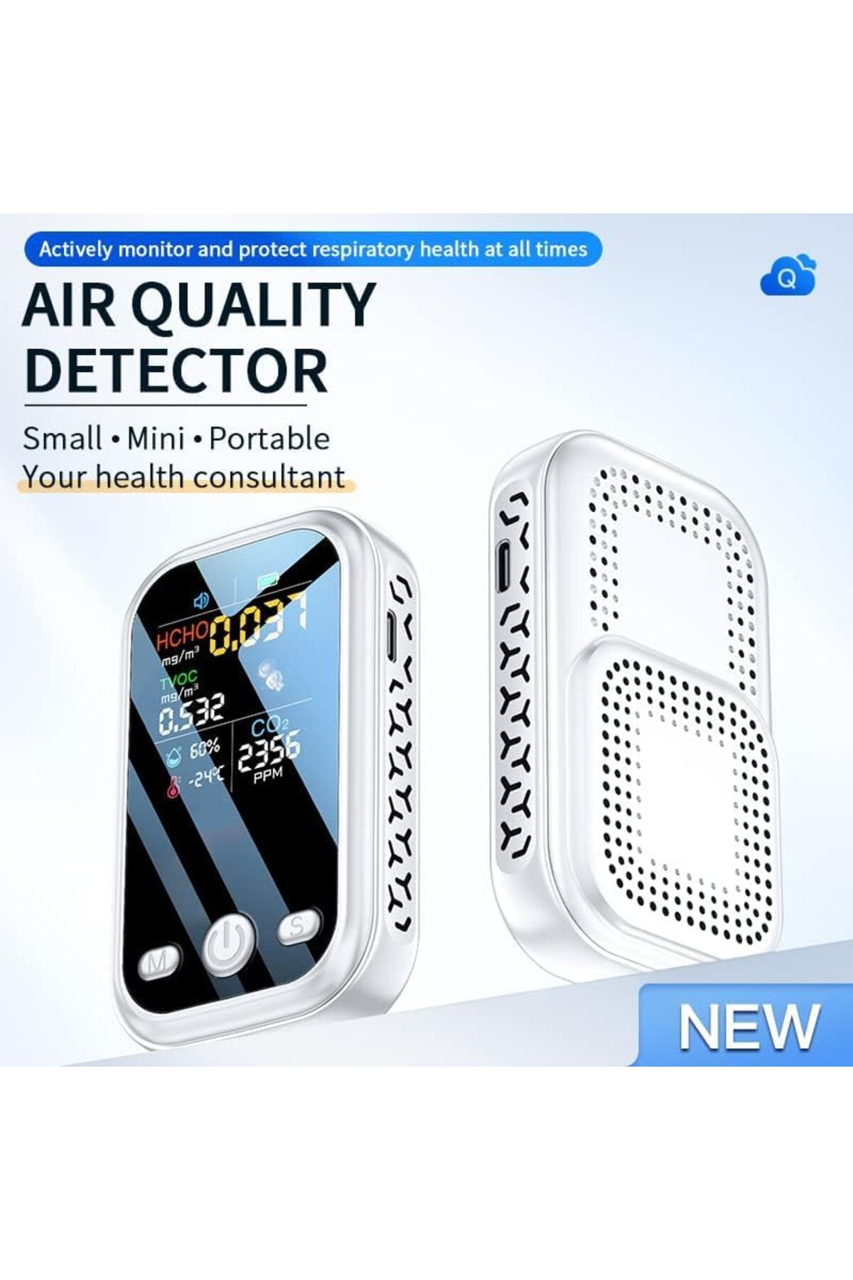 Inkbird-CO2 Detector Upgraded Mini CO2 Monitor Meter Portable Multi-Function 5-in-1 Air Quality Moni 6