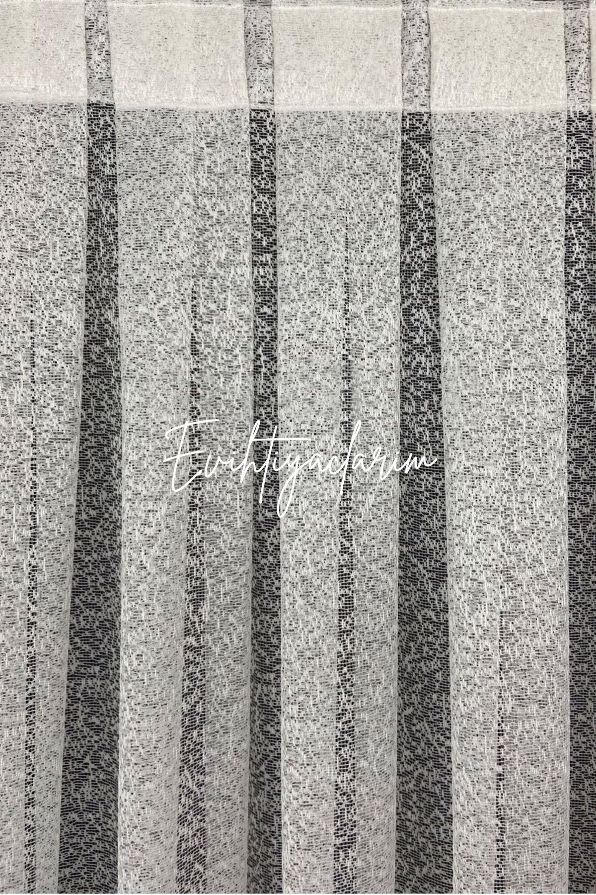 evihtiyaclarim by IOC-Good Quality and Stylish Ironing Does Not Ask Wrinkle Sand Knitted Model 1/3 Frequently Pleated Tulle Curtain 7