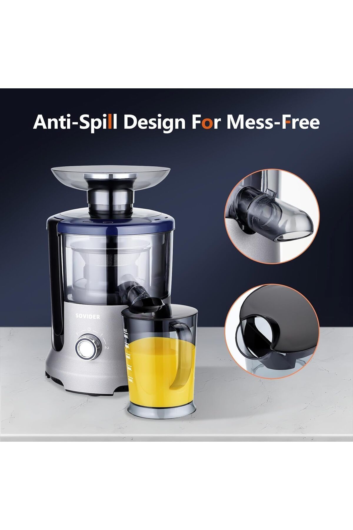 Inkbird-Centrifugal Juicer Extractor, Masticating Squeezer Machine SCJ-001, 800W Powerful Motor, 2-Speed Con 6