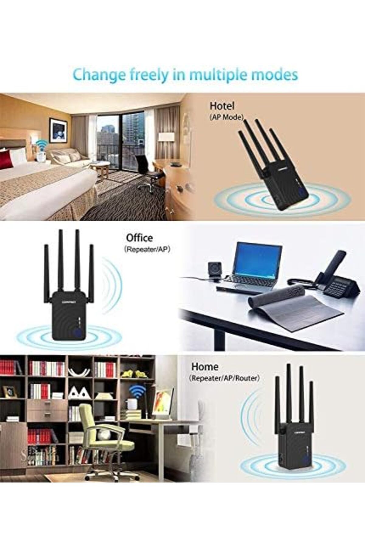 Comfast-WiFi Range Extender, AC1200 Dual Band 2.4G/5.8G Mini WiFi Router Repeater, Wi-Fi Signal Boos 8