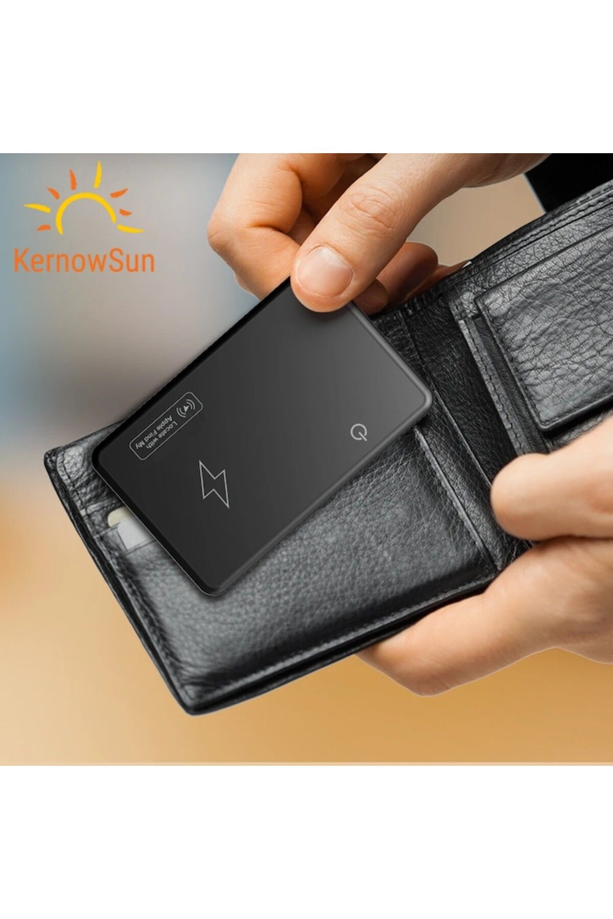 KERNOWSUN-Card Tracker Portofel cu Incarcare Wireless KERNOWSUN - Localizator GPS Smart 3