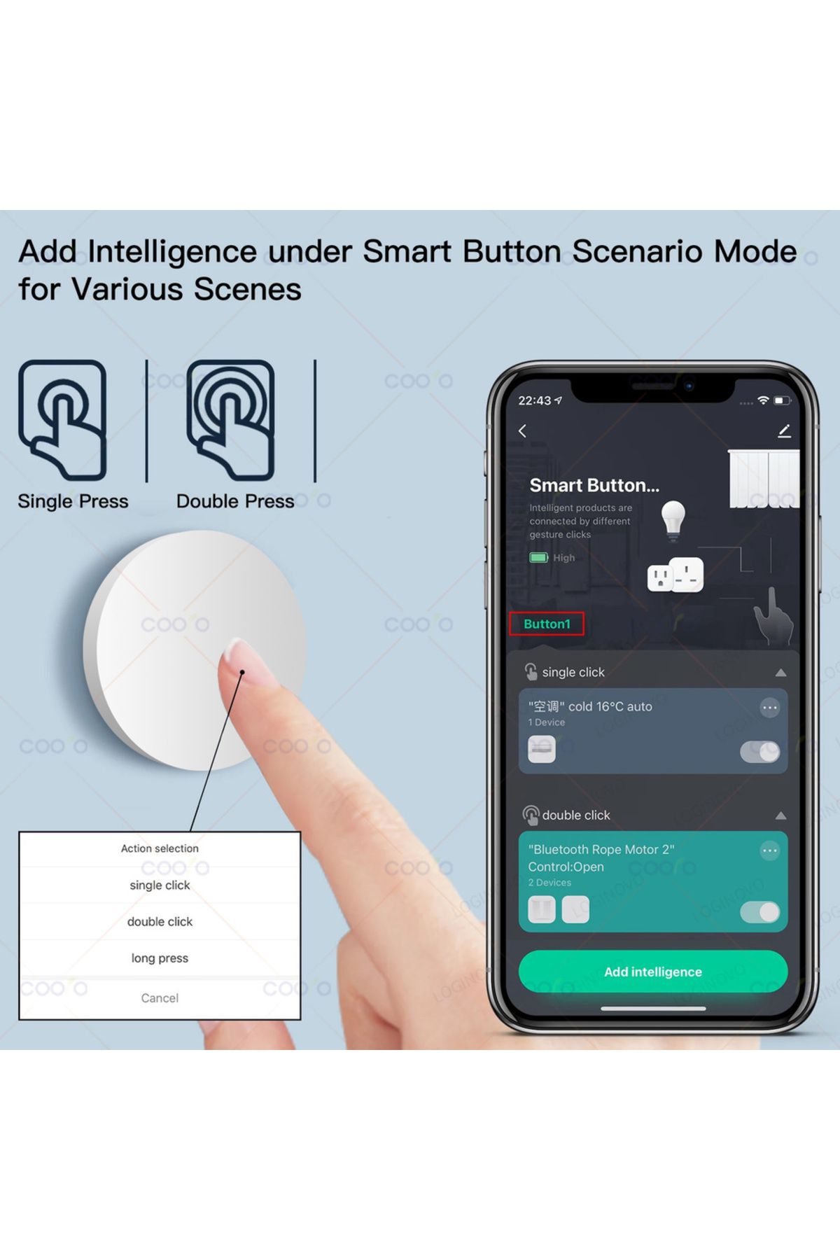 Choice-Tuya ZigBee Wireless Scene Switch Push Button Automation Scenario Controller Battery Powered Inte... 3