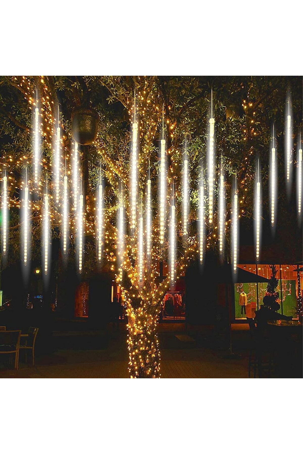 Aunus Instalație De Crăciun, Cu 8 Tuburi Și 48 De Led-uri Per Tub, Alb, 50 Cm - One Size