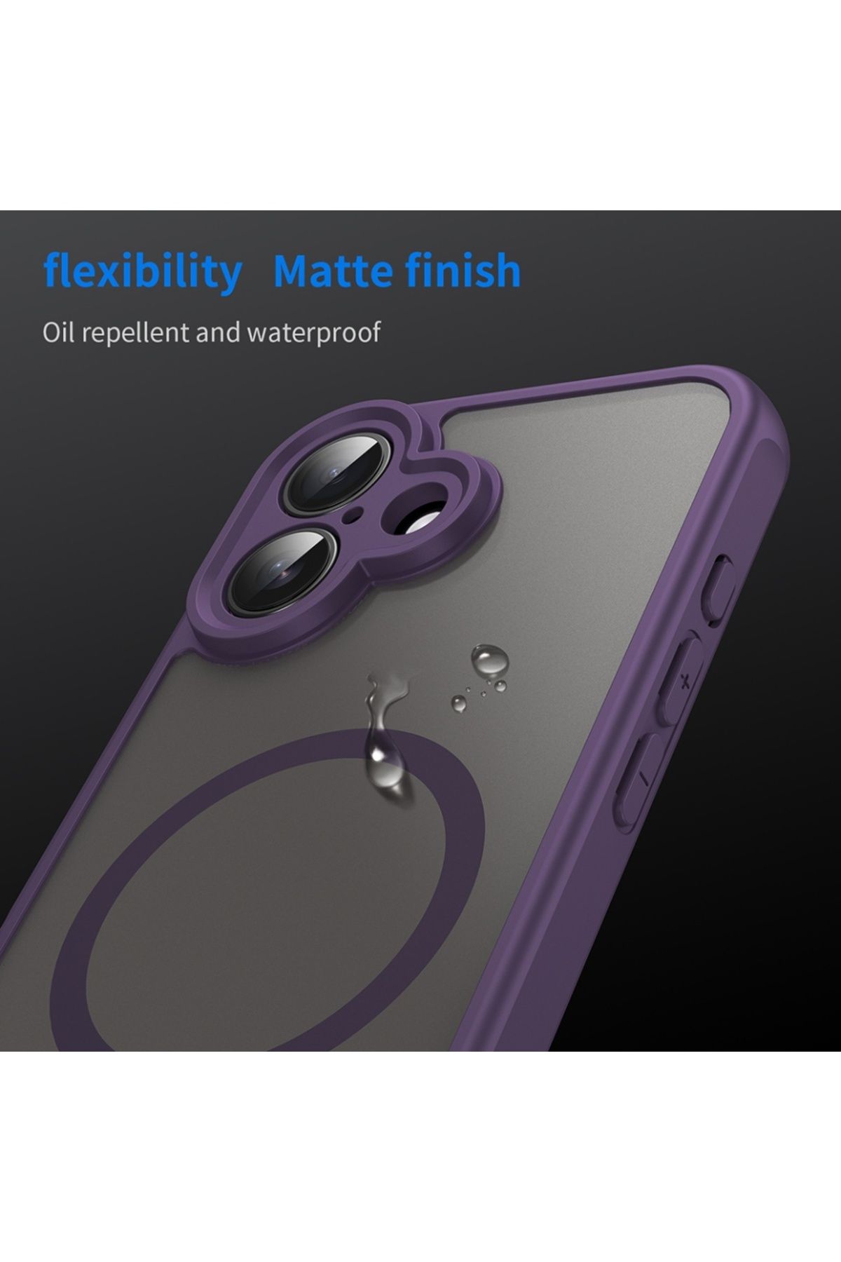 SKYDDAR INNOVATION-Carcasă pentru iPhone 16, HaloFrost MagSafe II, rezistentă la șocuri, set de autocolante, violet 9