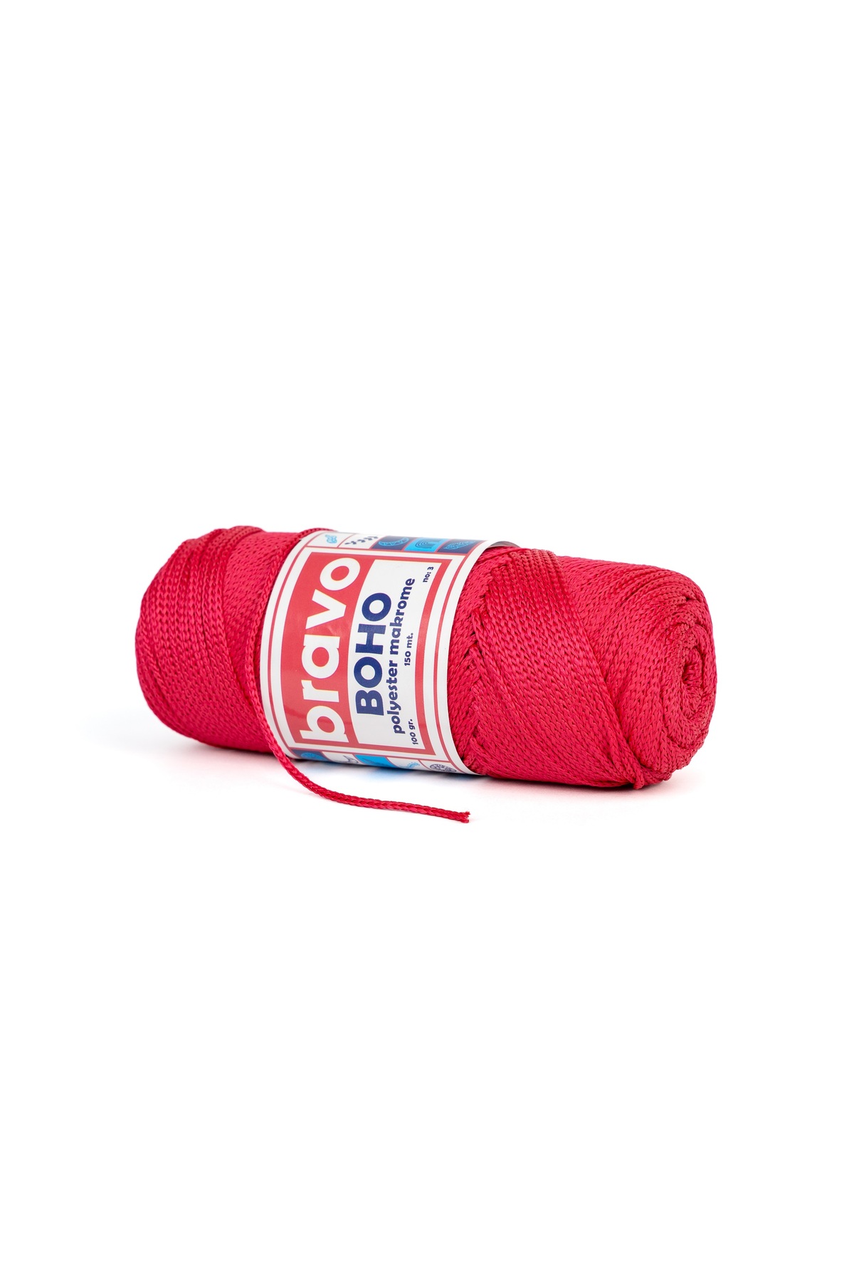 Boho Polyester Macrame Yarn 1.5 Mm 100 Gr 150 Meters No: 3 mm (Color Code: 105 )Dark Red