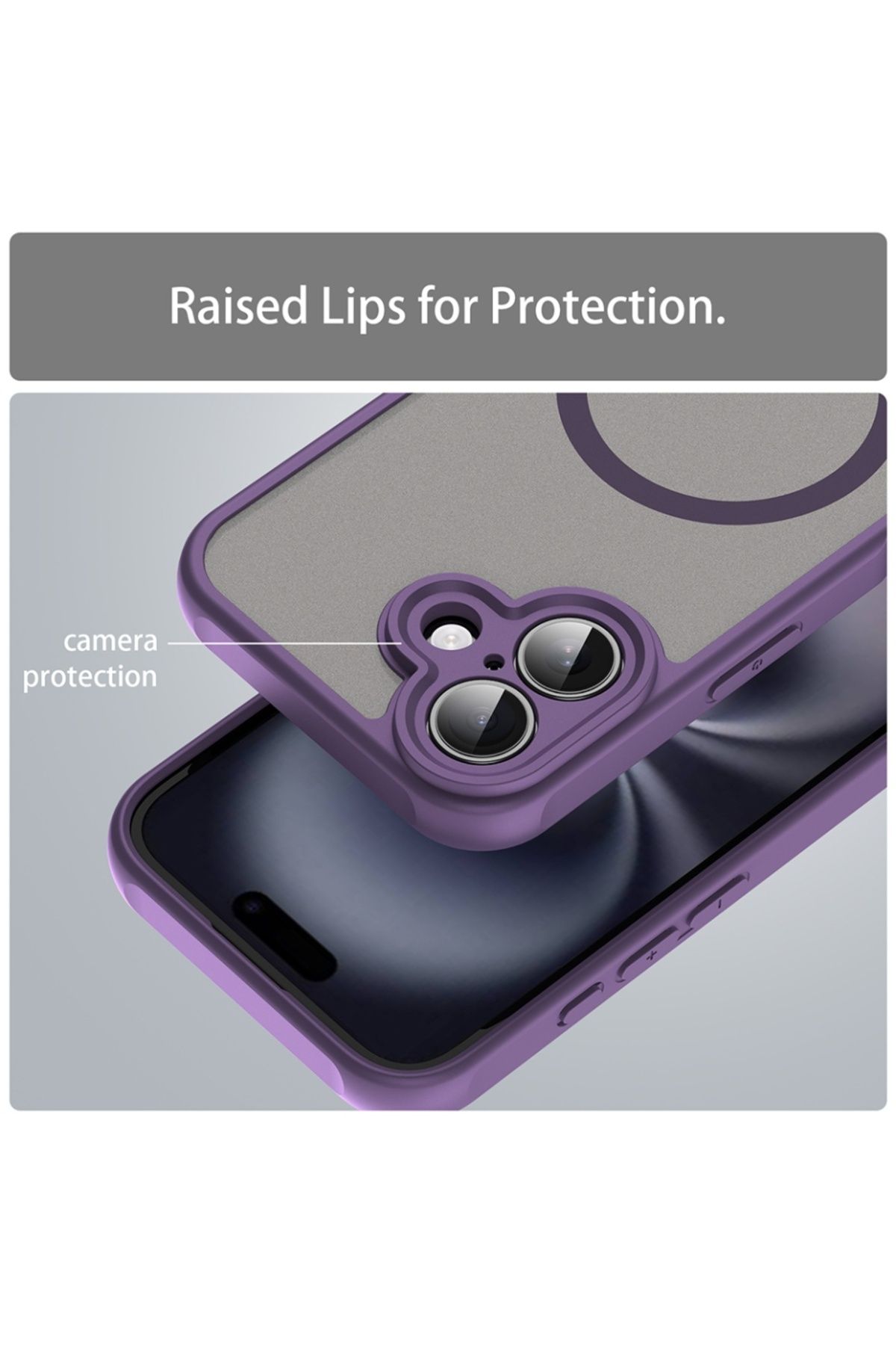 SKYDDAR INNOVATION-Carcasă pentru iPhone 16, HaloFrost MagSafe II, rezistentă la șocuri, set de autocolante, violet 6