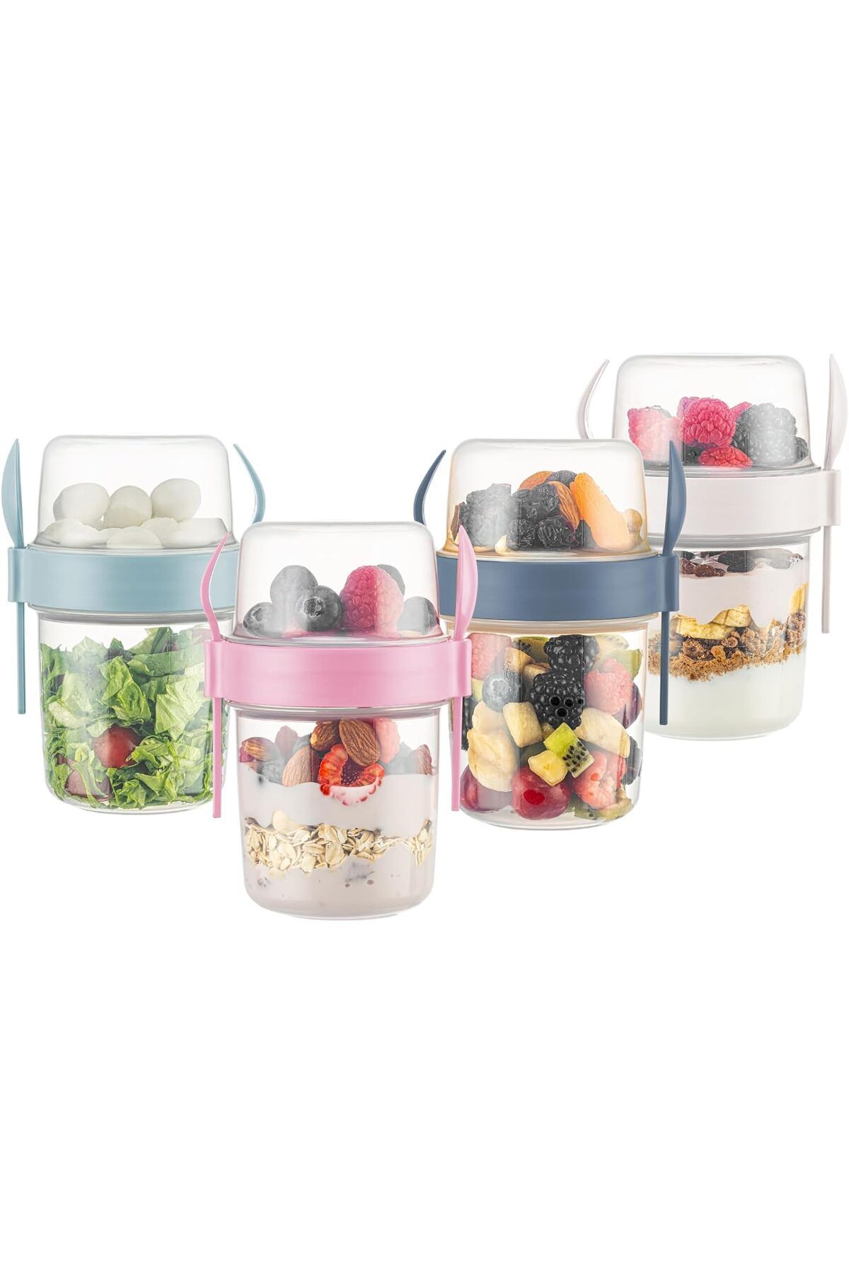 Righton-650 ml Takengo Fruit Yogurt and Muesli Container with Spoon and Bowl Practical Portable Cup with Lid 1