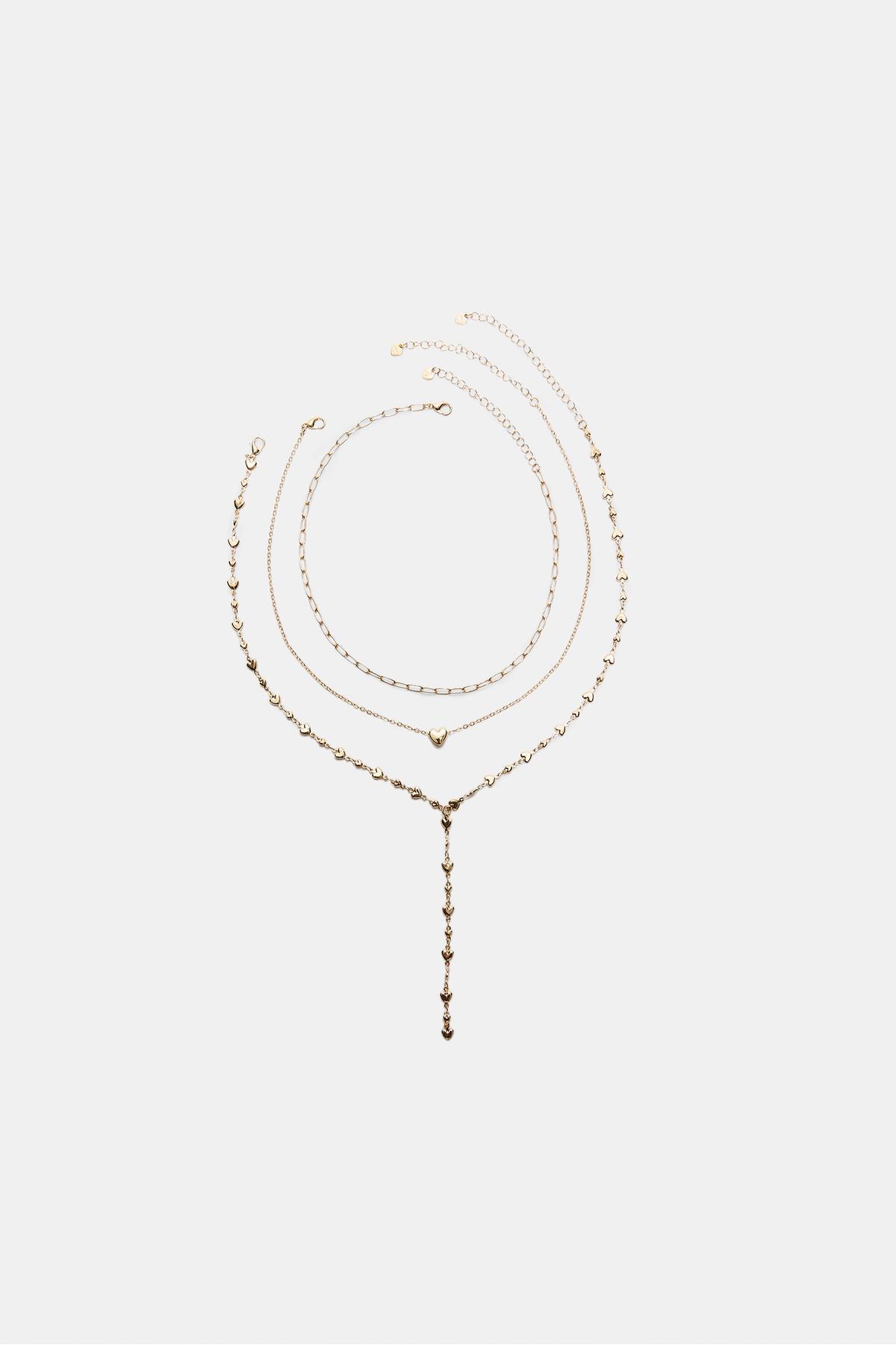 Stradivarius  3'lü Kalp Lariat Kolye Seti - Görsel 5