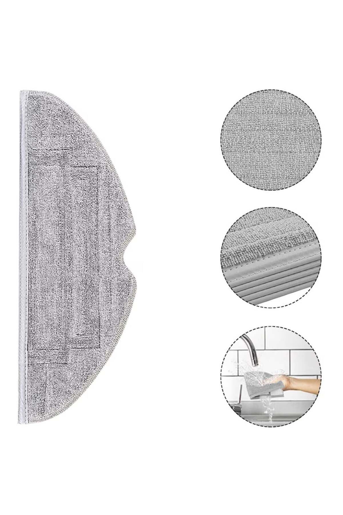 NewEvo-Set of 4 x NewEvo full mop cloths, compatible with Xiaomi RoboRock S8, S8 Plus, Gray 4