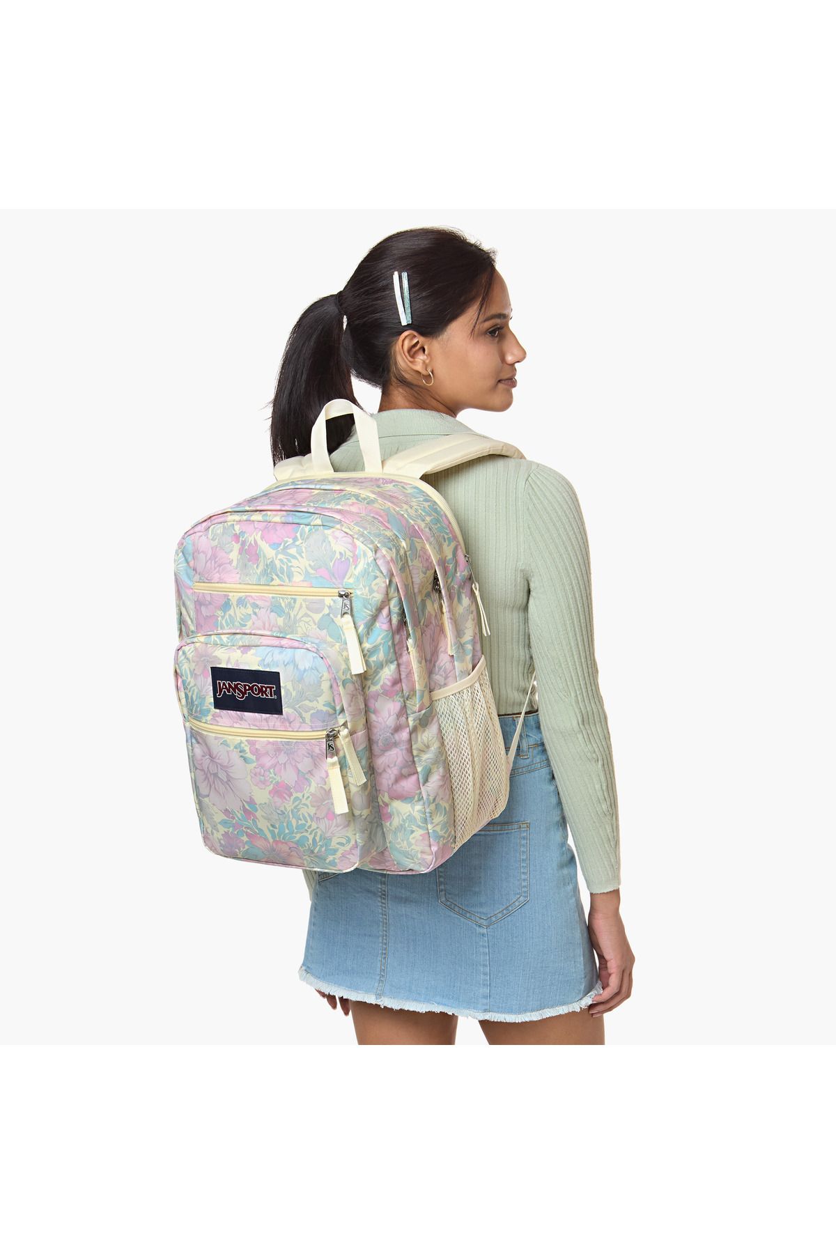 Jansport-حقيبة ظهر جانسبورت مطبوعة بالكامل مع أحزمة قابلة للتعديل وسحاب للإغلاق - ١٩×٣٣×٤٤ سم 2