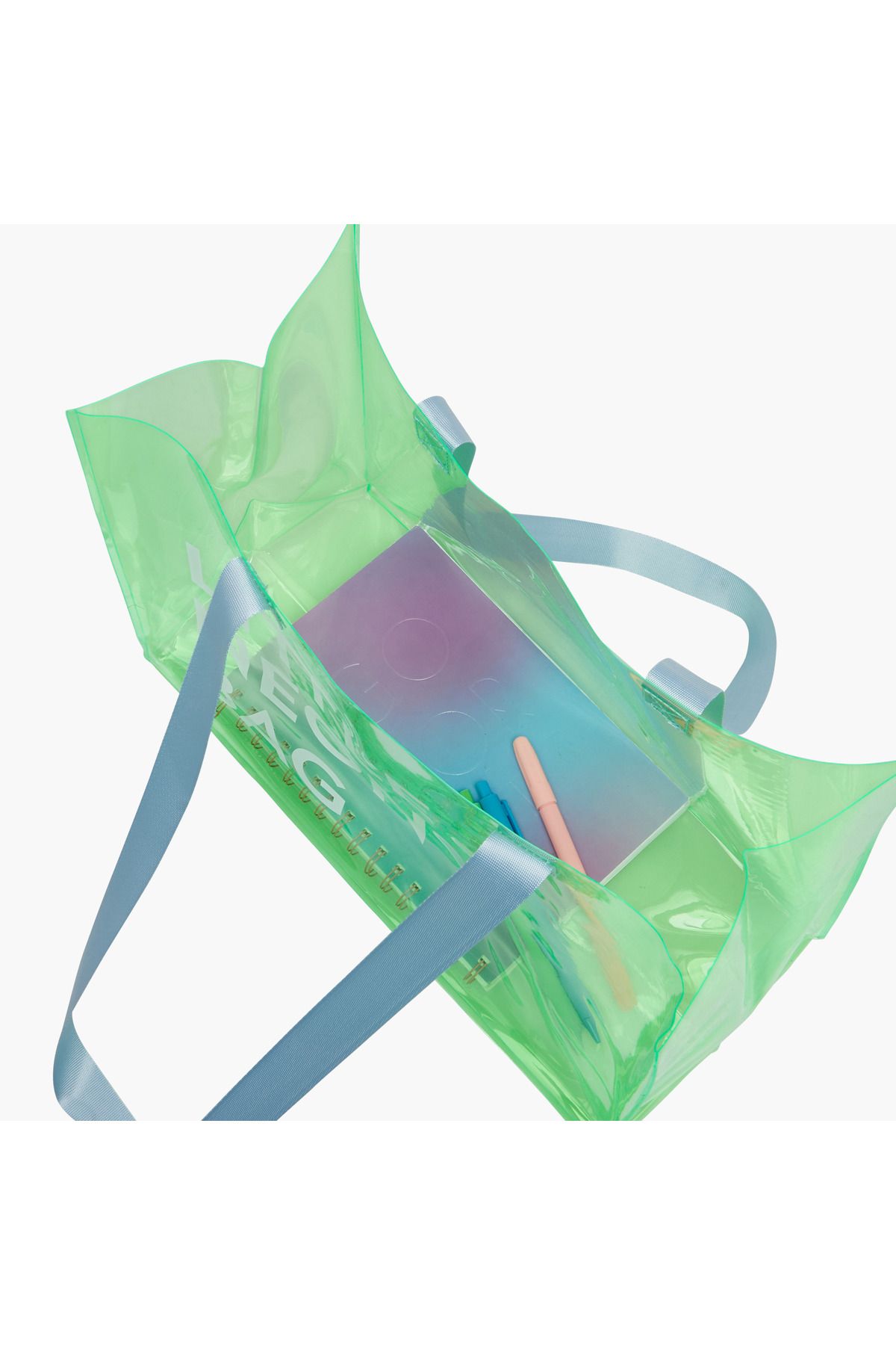 Syloon-Printed Transparent Shopper Bag with Double Handles - 36x16x27 cms 5