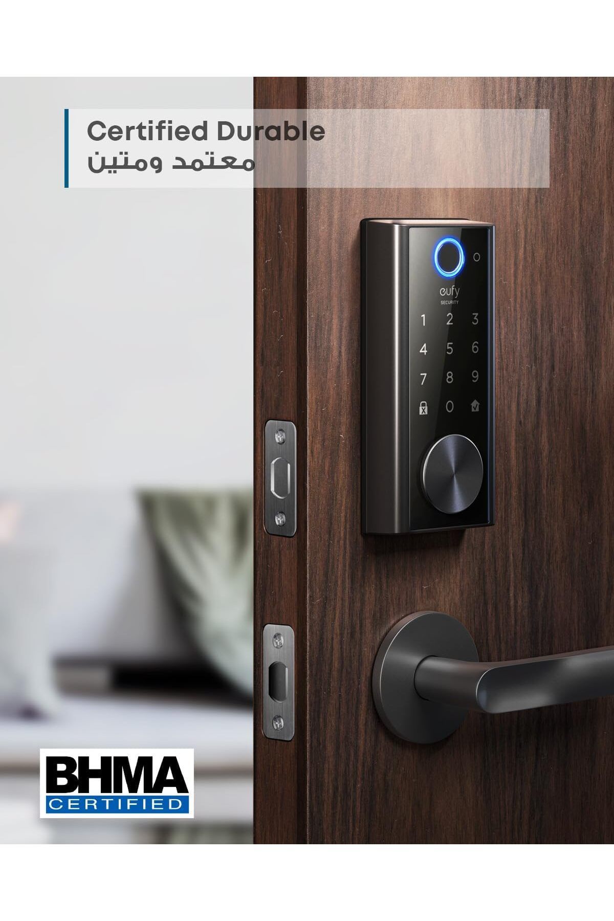 eufy-security Smart Lock Touch, Remotely Control with Wi-Fi Bridge, Fingerprint Keyless Entry Door L 5