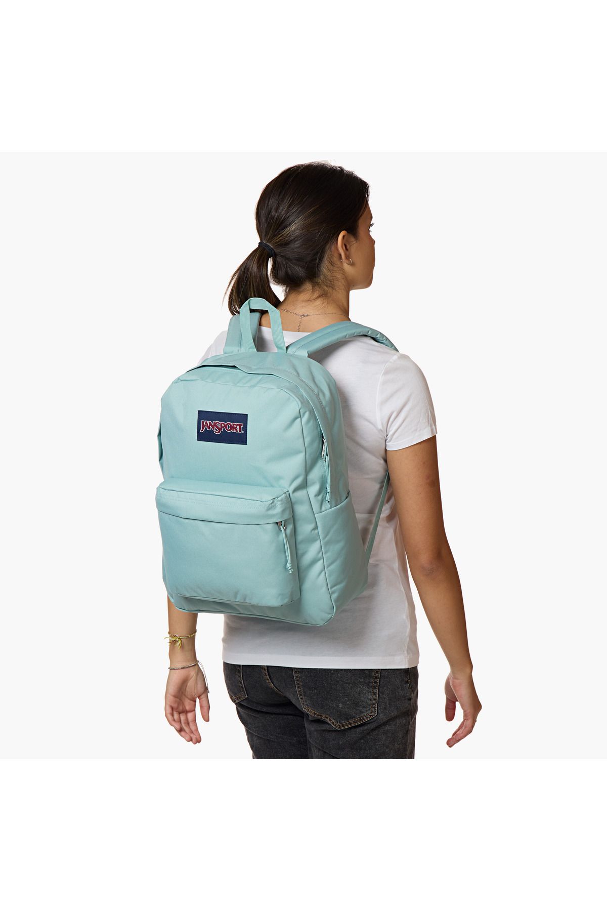 Jansport-Solid Backpack with Adjustable Straps and Zip Closure - 14x32x42 cms 2