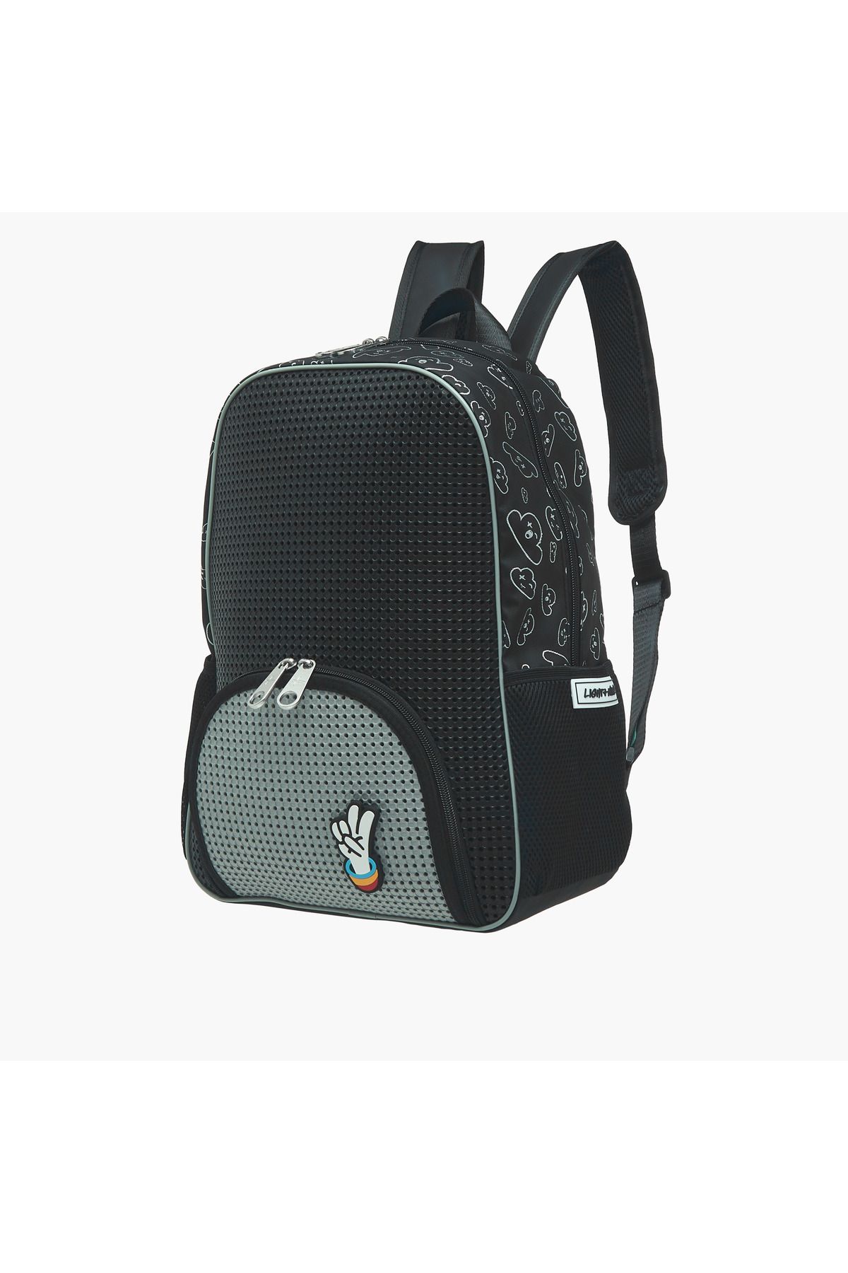 Light and Nine-Light & Nine Textured Backpack with Adjustable Shoulder Straps and Zip Closure - 32x15x41 cms 2