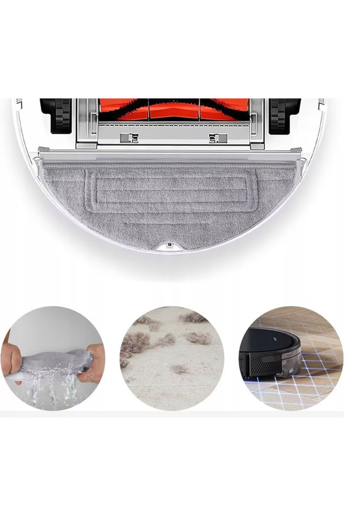 NewEvo-Set of 8 x NewEvo full mop cloths, compatible with Xiaomi RoboRock S7, S7 PLUS, S7 MAX, S7 MAXV, S70 6
