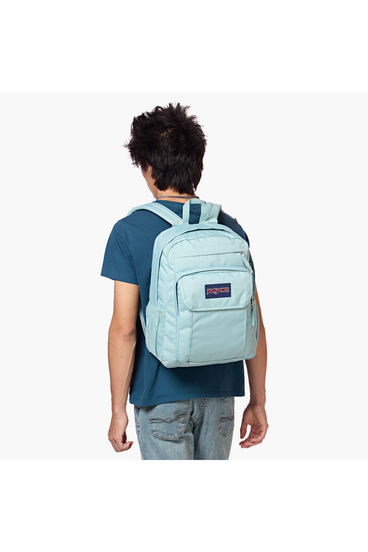 Jansport-Solid Backpack with Adjustable Straps and Zip Closure - 14x32x42 cms 2