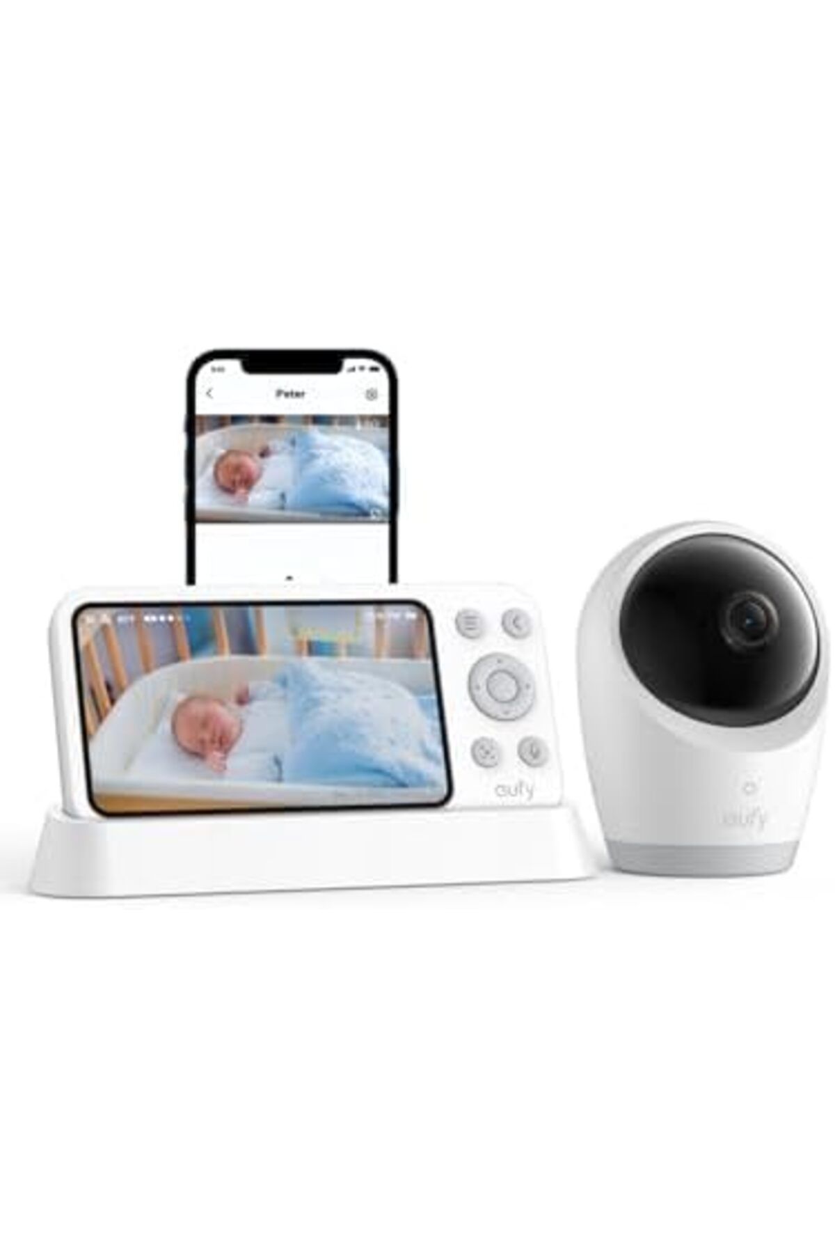eufy-Baby Monitor E21 with 4K Camera, Hybrid Wi-Fi and No Wi-Fi Connection, App and Monitor Control, 2