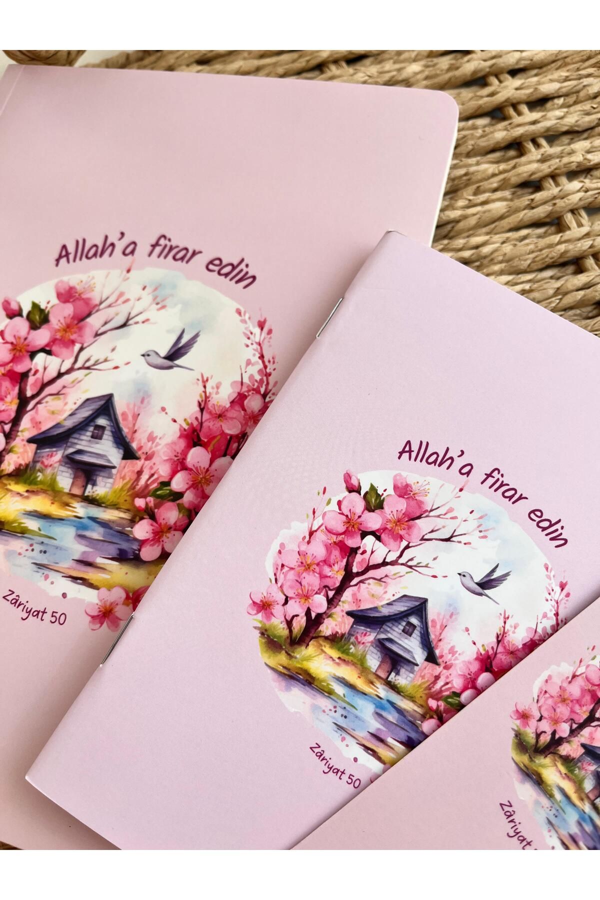 EMKSHOP-Islamic Design Striped Notebook Notepad Bookmark Set Set (Verses Hadiths Are Placed on Each Page) 2