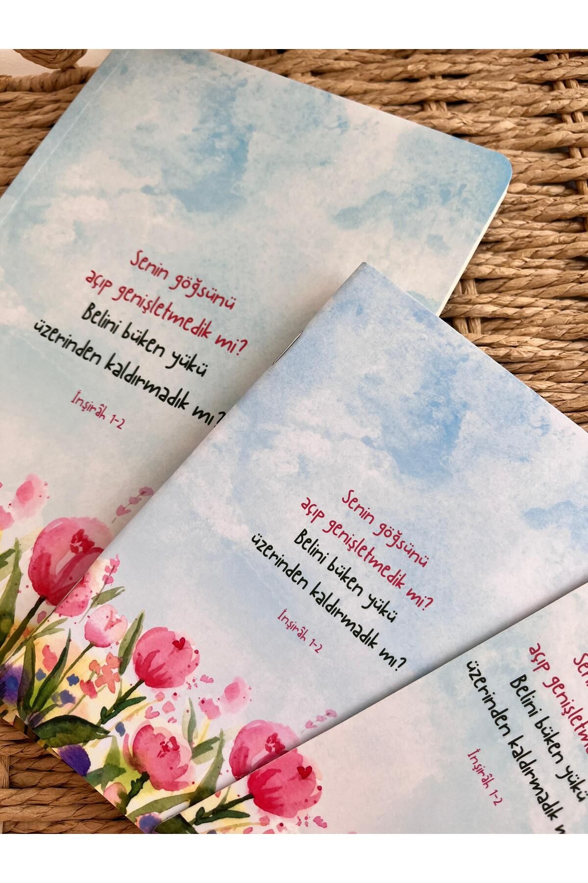 EMKSHOP-Islamic Design Striped Notebook Notepad Bookmark Set Set (Verses Hadiths Are Placed on Each Page) 3