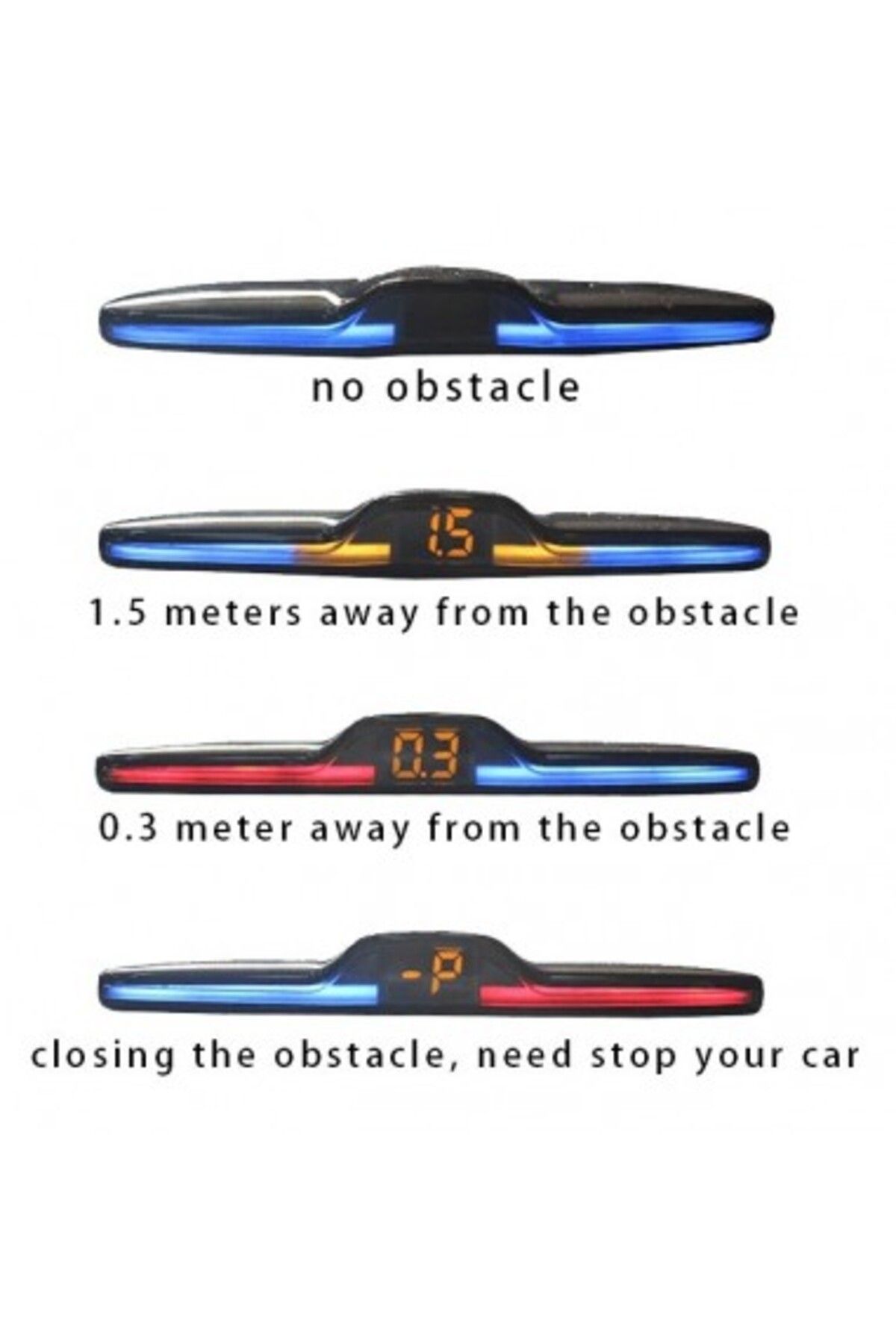 Xenon Bright-Parking sensors with LED display PK-666 Matte Black 3