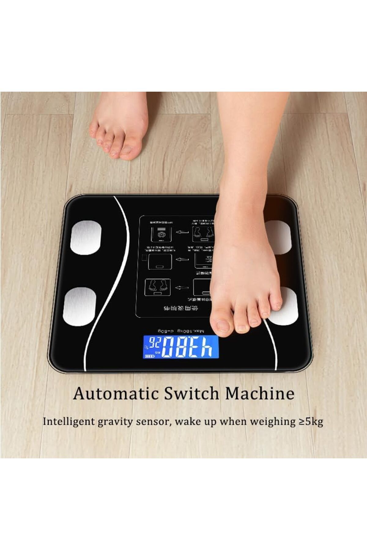 Stander-YONGYUN High Accurate Digital Bathroom Scale LED Display, Rechargeable BMI Smart Weight Scale with W 4