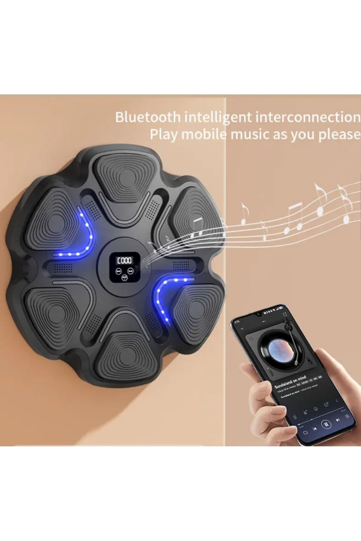 OEM-Boxing target, interactive, 6 illuminated hitting points, Bluetooth connection, 9 speeds, 5 volume levels 6
