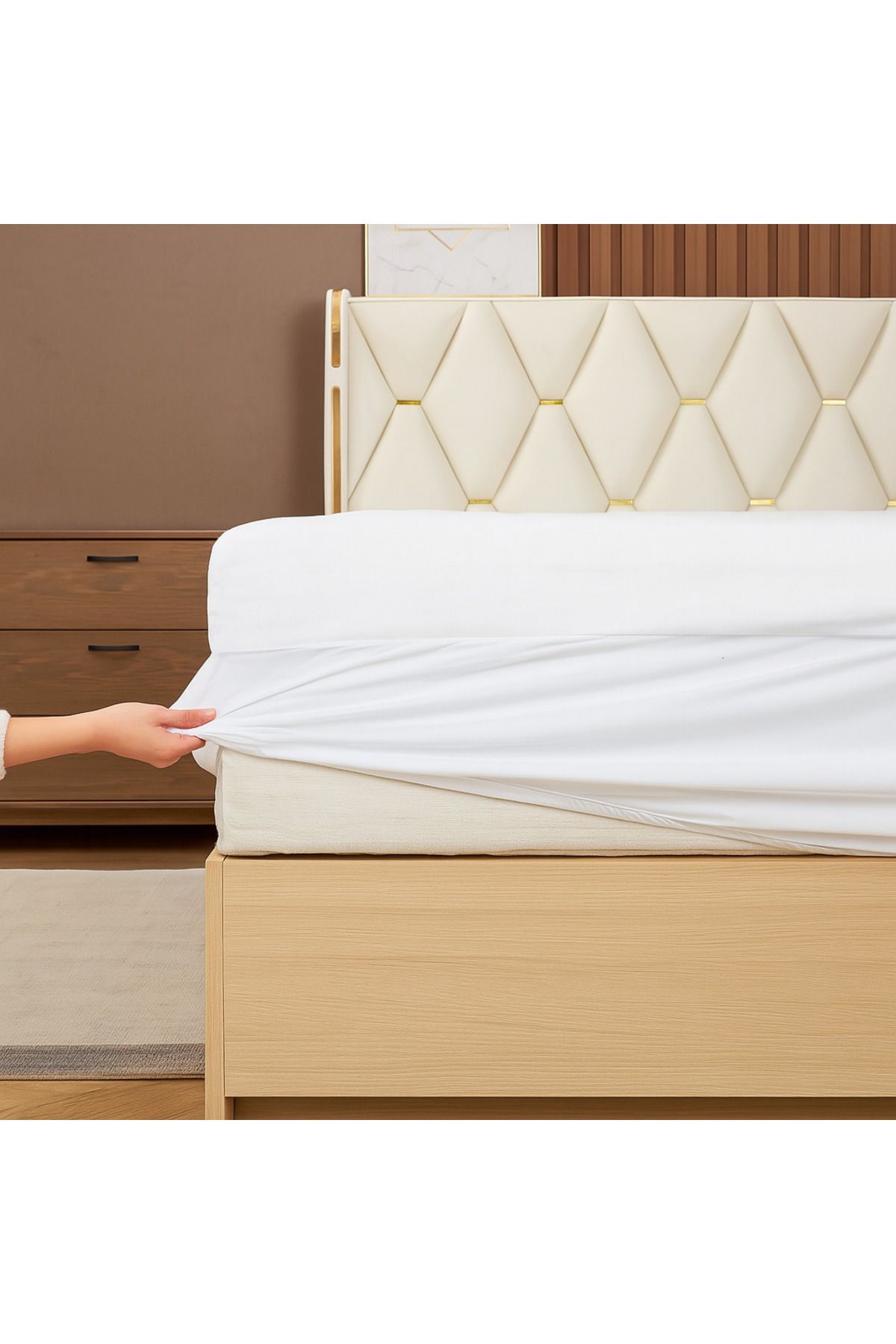 TİME-Super Soft Microfiber Mattress Topper 14cm With Microfiber Filling and 360° Rubber Edges 5