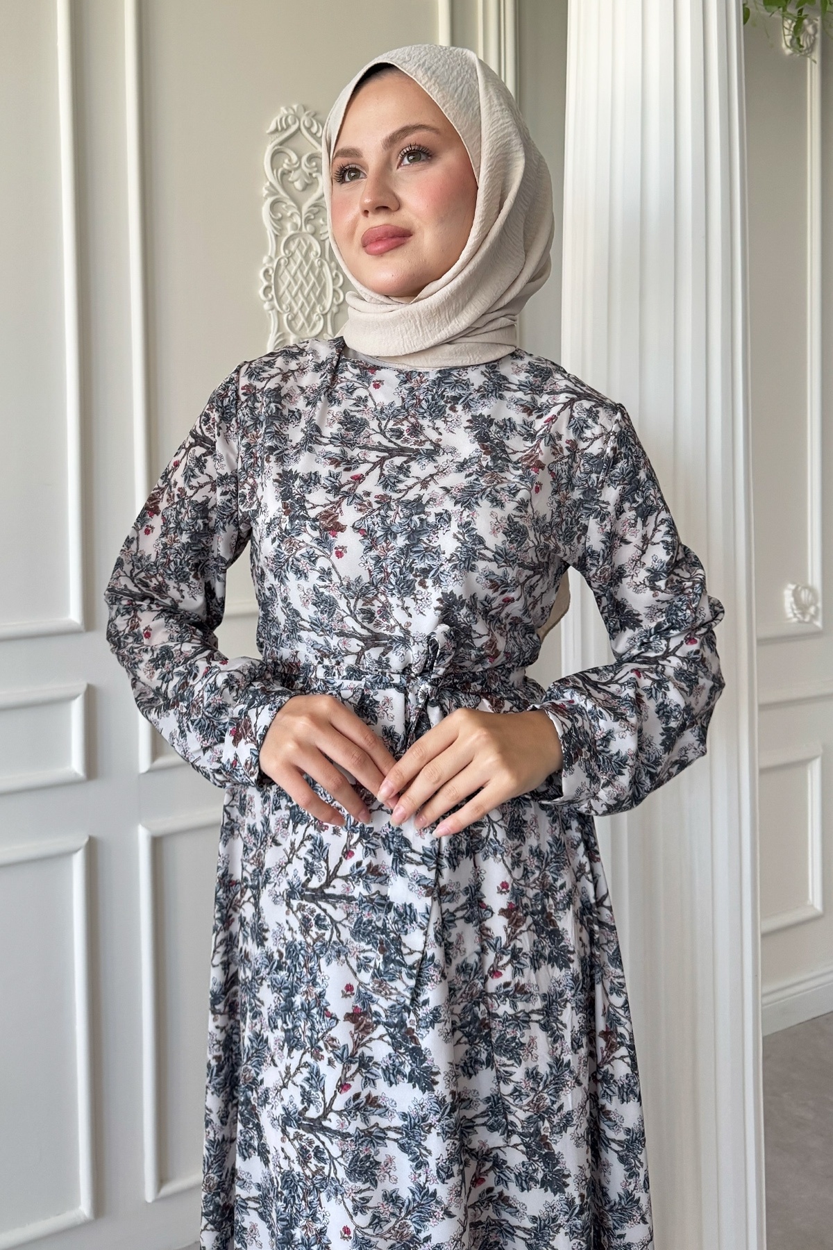 InStyle-Wildflower Gray Satin Dress 2