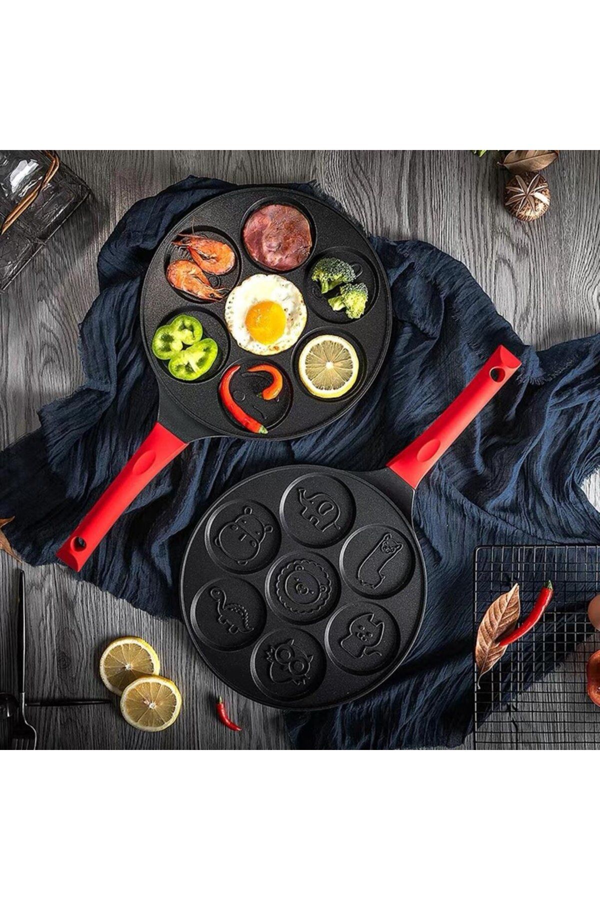 NewEvo-Pancake pan with 7 Animal Shapes,made of aluminum and stainless steel, normal and vitroceramic 4
