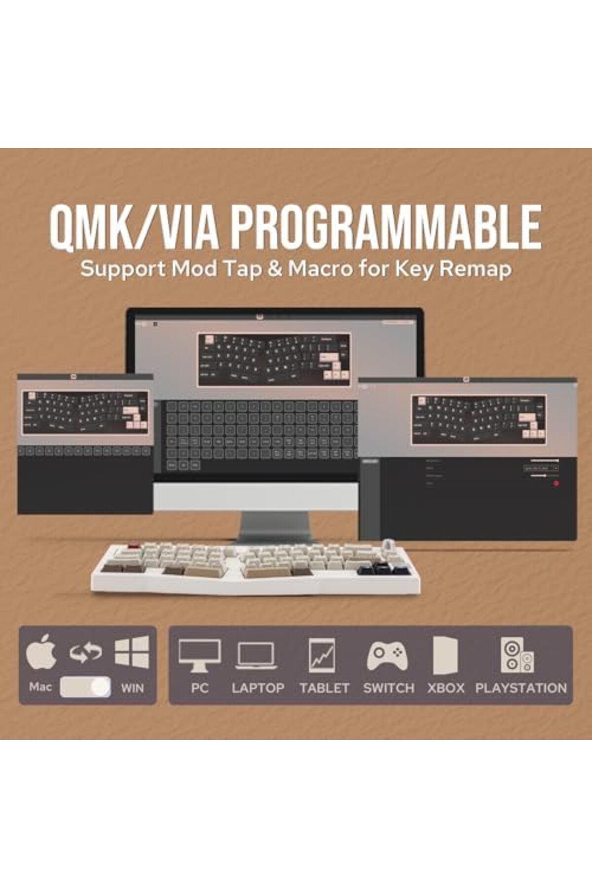 Epomaker-لوحة مفاتيح الألعاب اللاسلكية Alice 66، لوحة مفاتيح ميكانيكية قابلة للبرمجة Alice Layout QMK/VIA، B 6