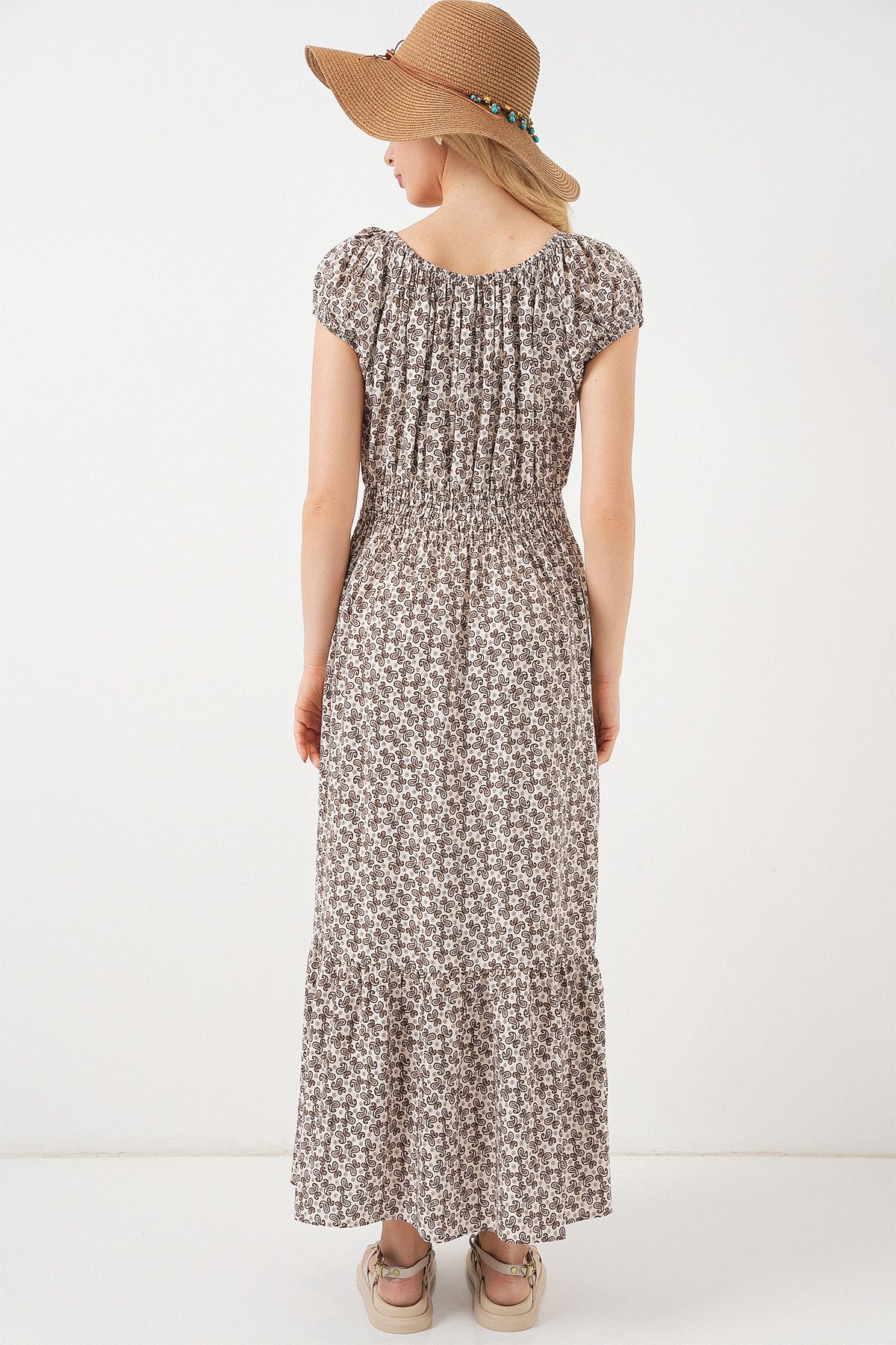 Bigdart-Rochie de damă cu guler cu șnur 2544 - maro 6