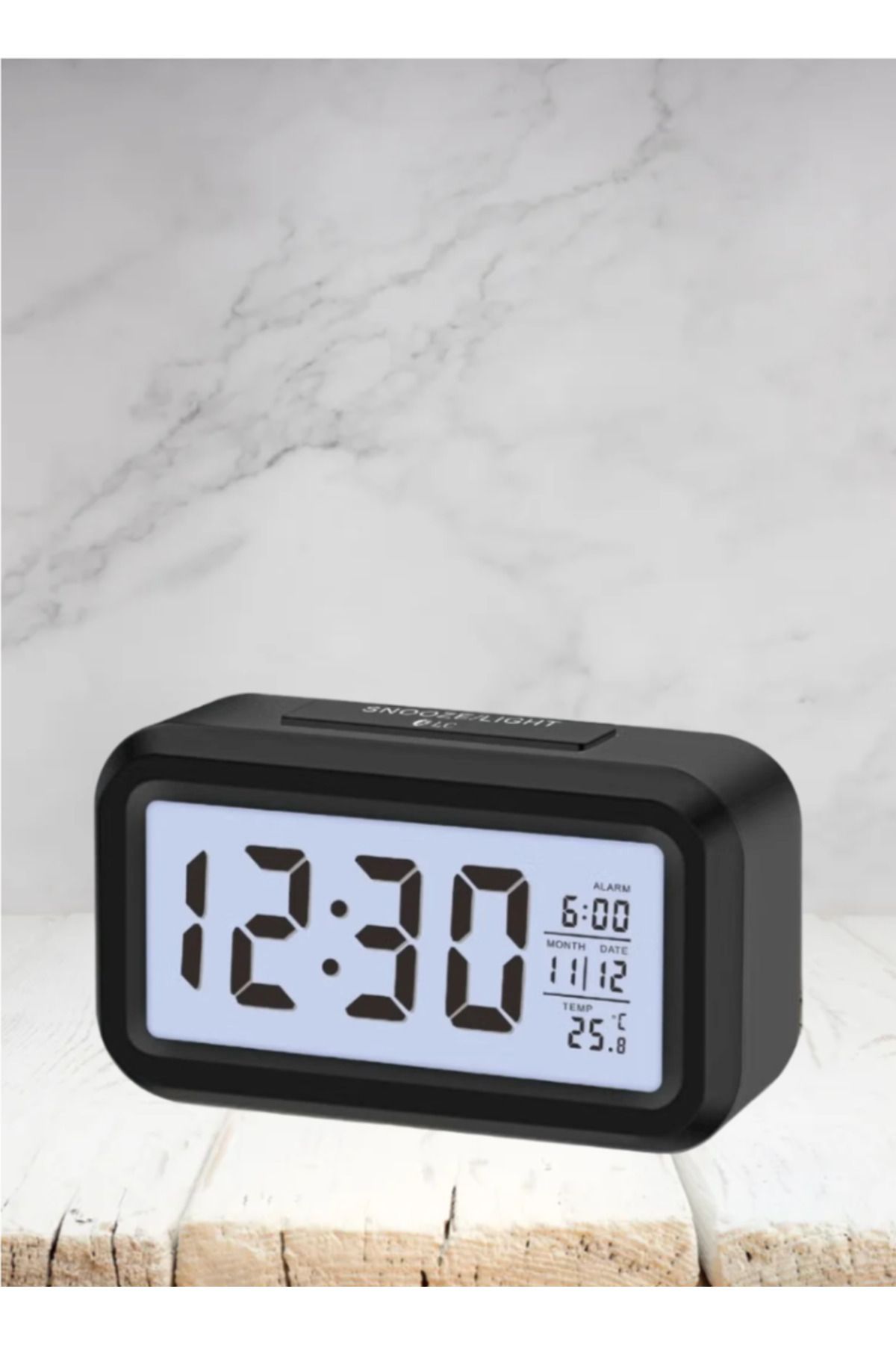DLC-Digital Alarm Clock Showing Date and Temperature 1