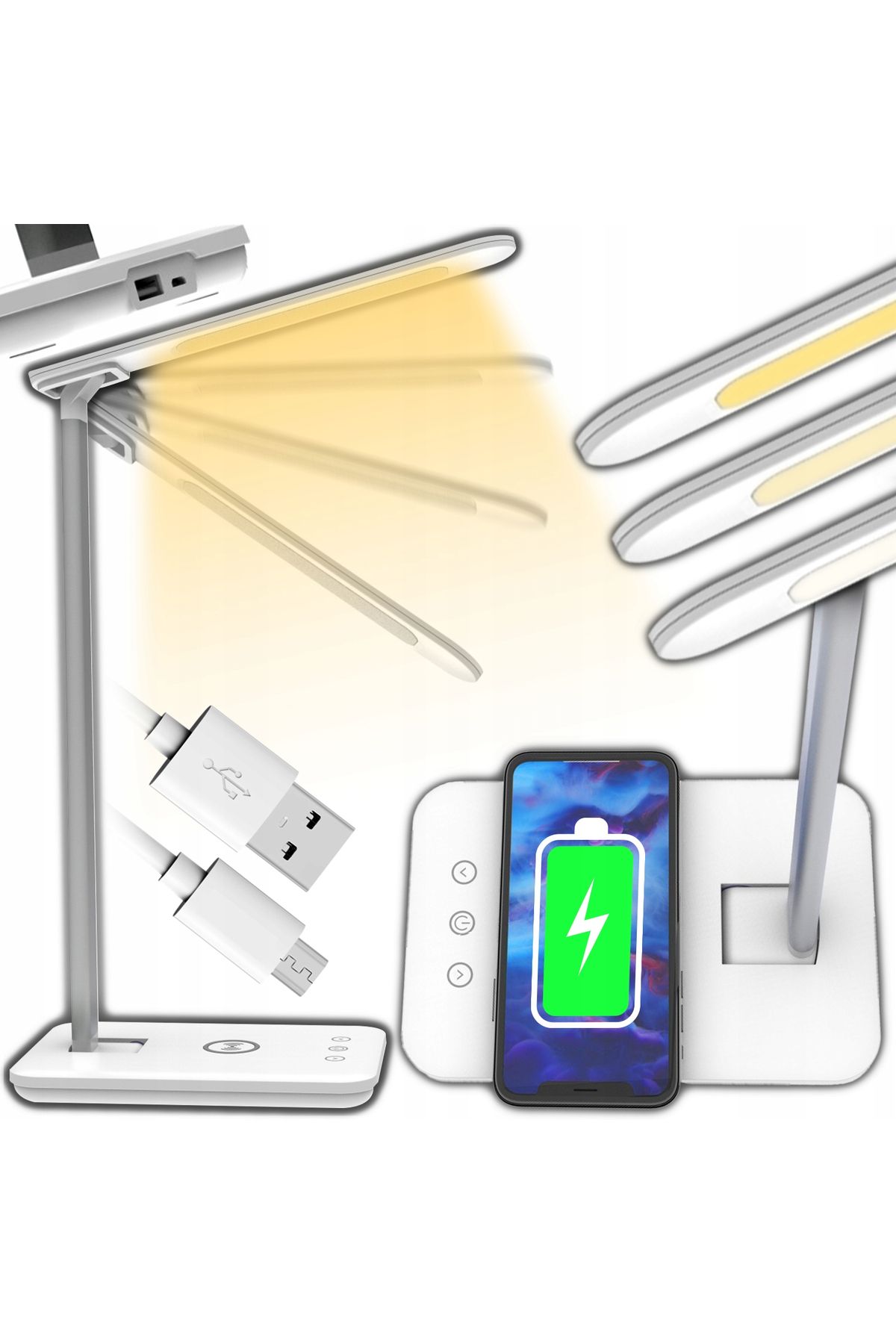 Renew Force-Force LED Desk Lamp, Wireless Charging for IOS Android, 3 Lighting Modes, Touch Control 5