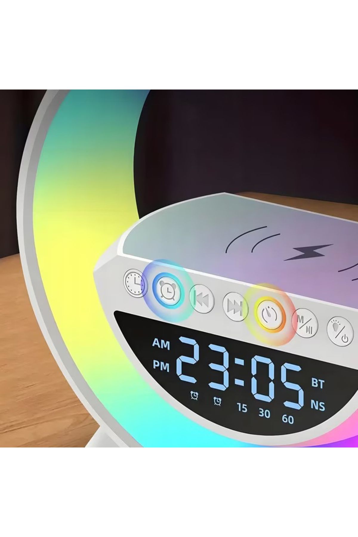 NewEvo-® Multifunctional Smart Lamp 4 In 1, Digital Clock, Alarm, Radio, Bluetooth Speaker 8