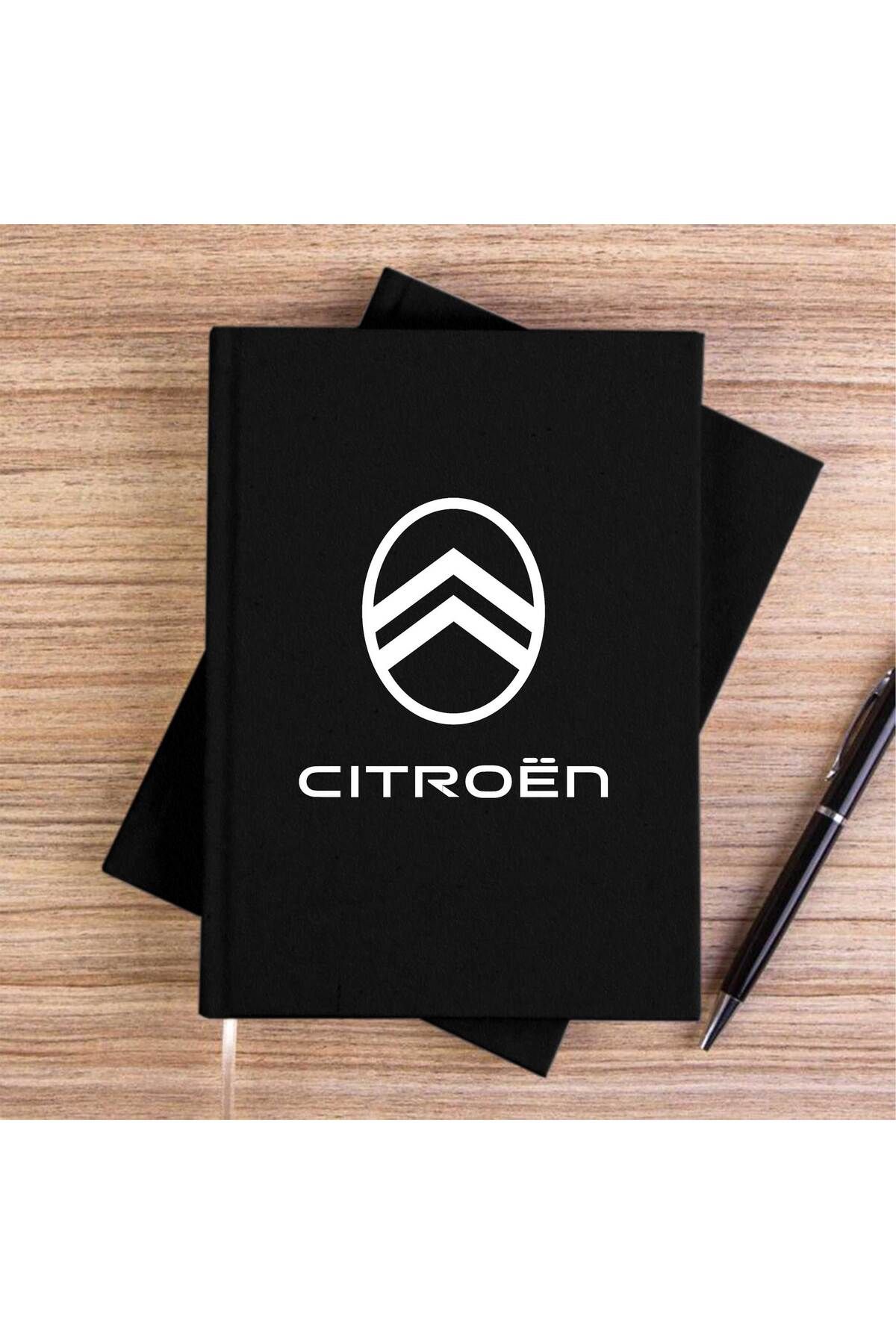 Z zepplin-Citroen Text Logo Black Unlined Canvas Notebook 1