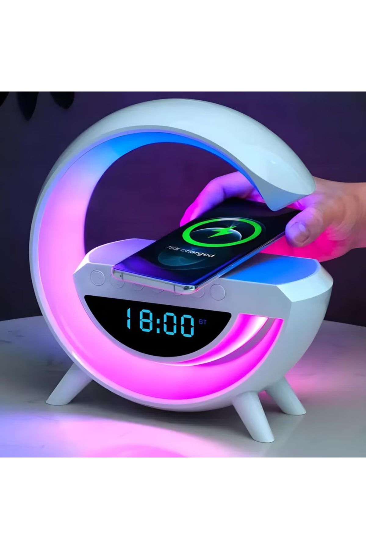 NewEvo-® Multifunctional Smart Lamp 4 In 1, Digital Clock, Alarm, Radio, Bluetooth Speaker 5