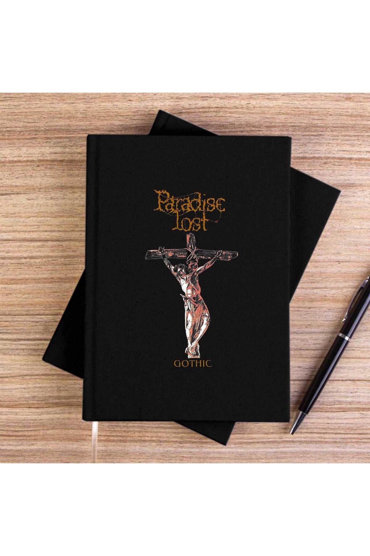 Z zepplin-Paradise Lost Gothic Black Unlined Canvas Notebook 1