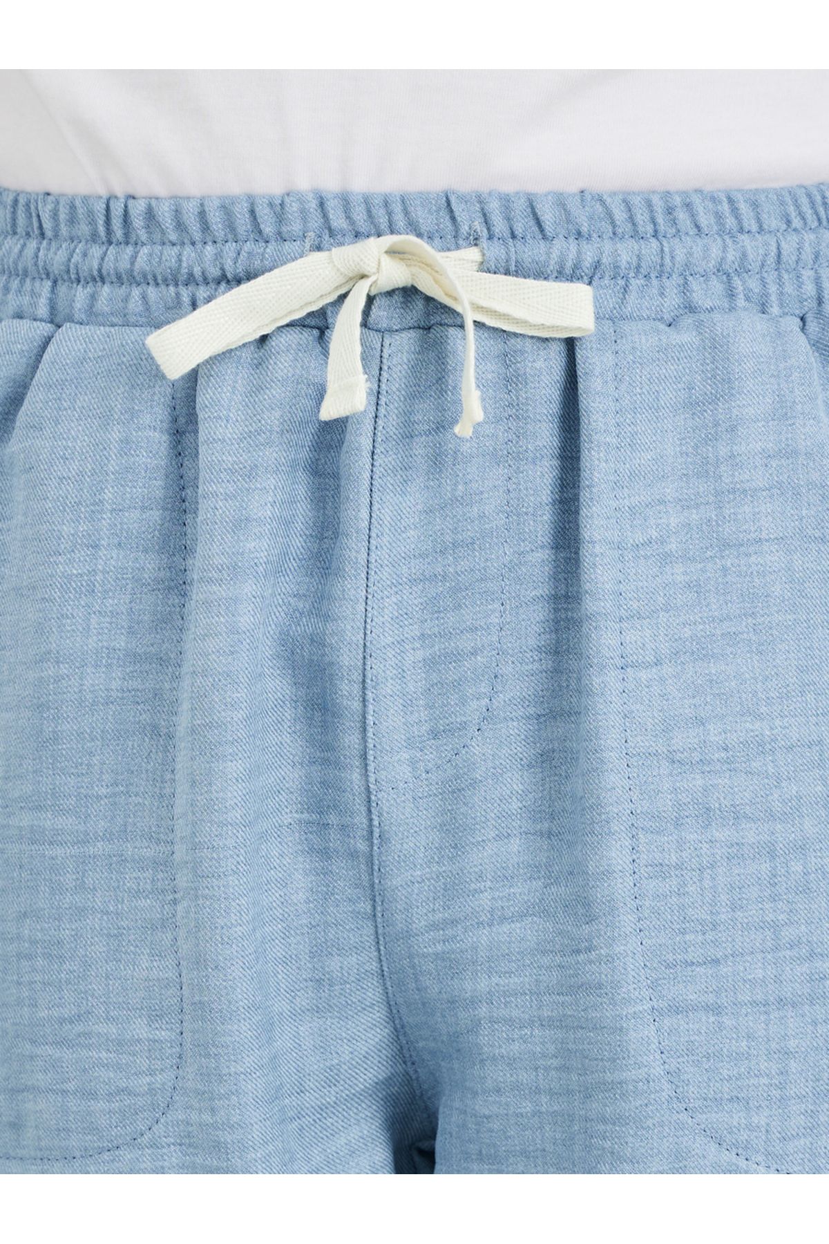 Styli-Regular Fit Linen Pants with Drawstring 3