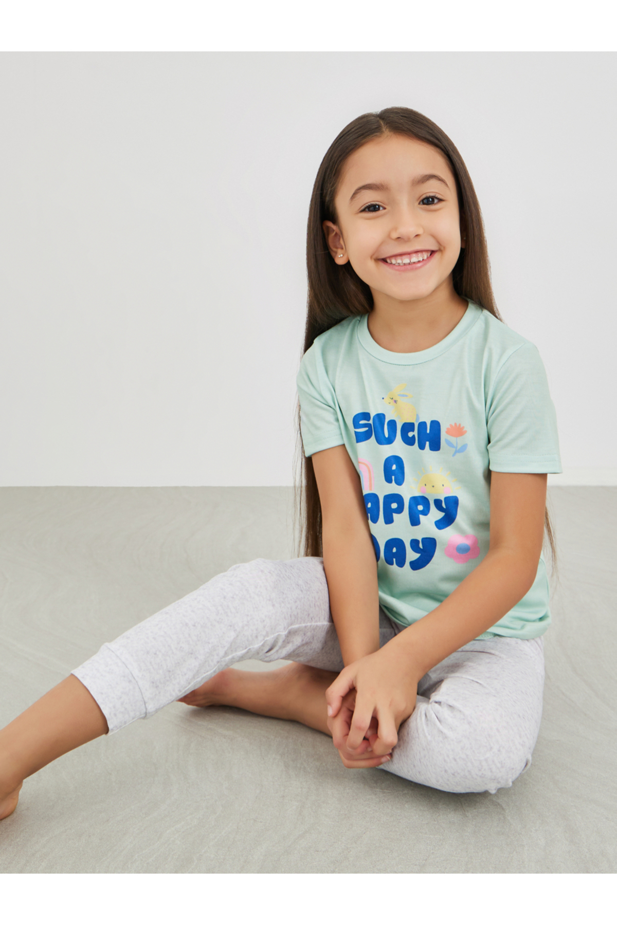 Styli Slogan Print T-Shirt and Pyjama Set