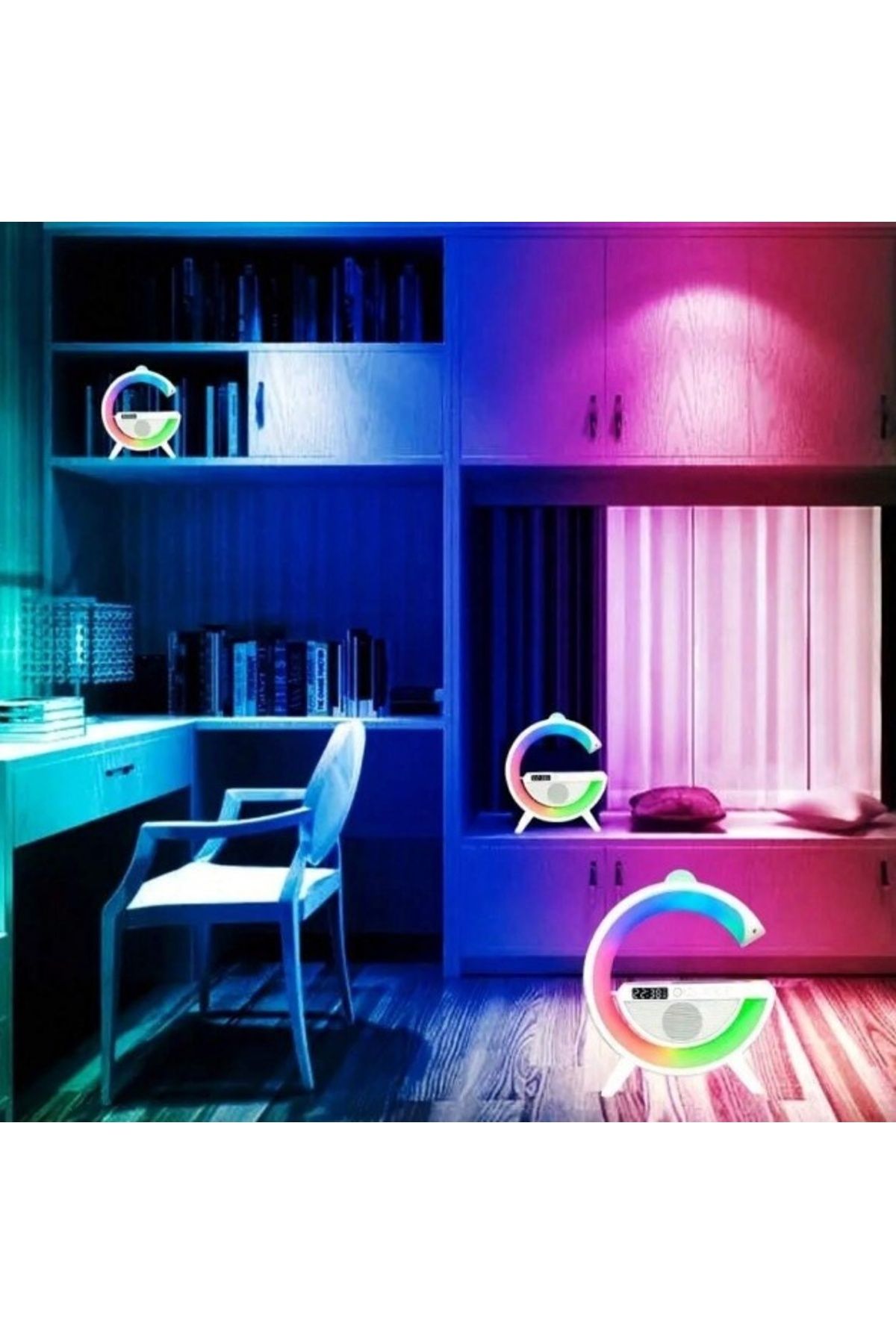 divendi-ro-3 in 1 Charging Station with RGB Lamp, Wireless, Bluetooth Speaker, Digital Clock 9