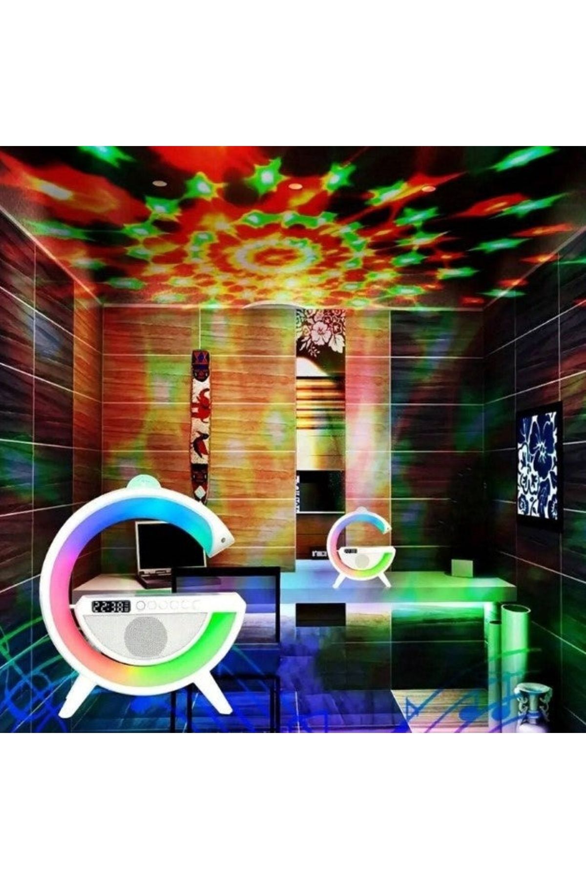 divendi-ro-3 in 1 Charging Station with RGB Lamp, Wireless, Bluetooth Speaker, Digital Clock 5
