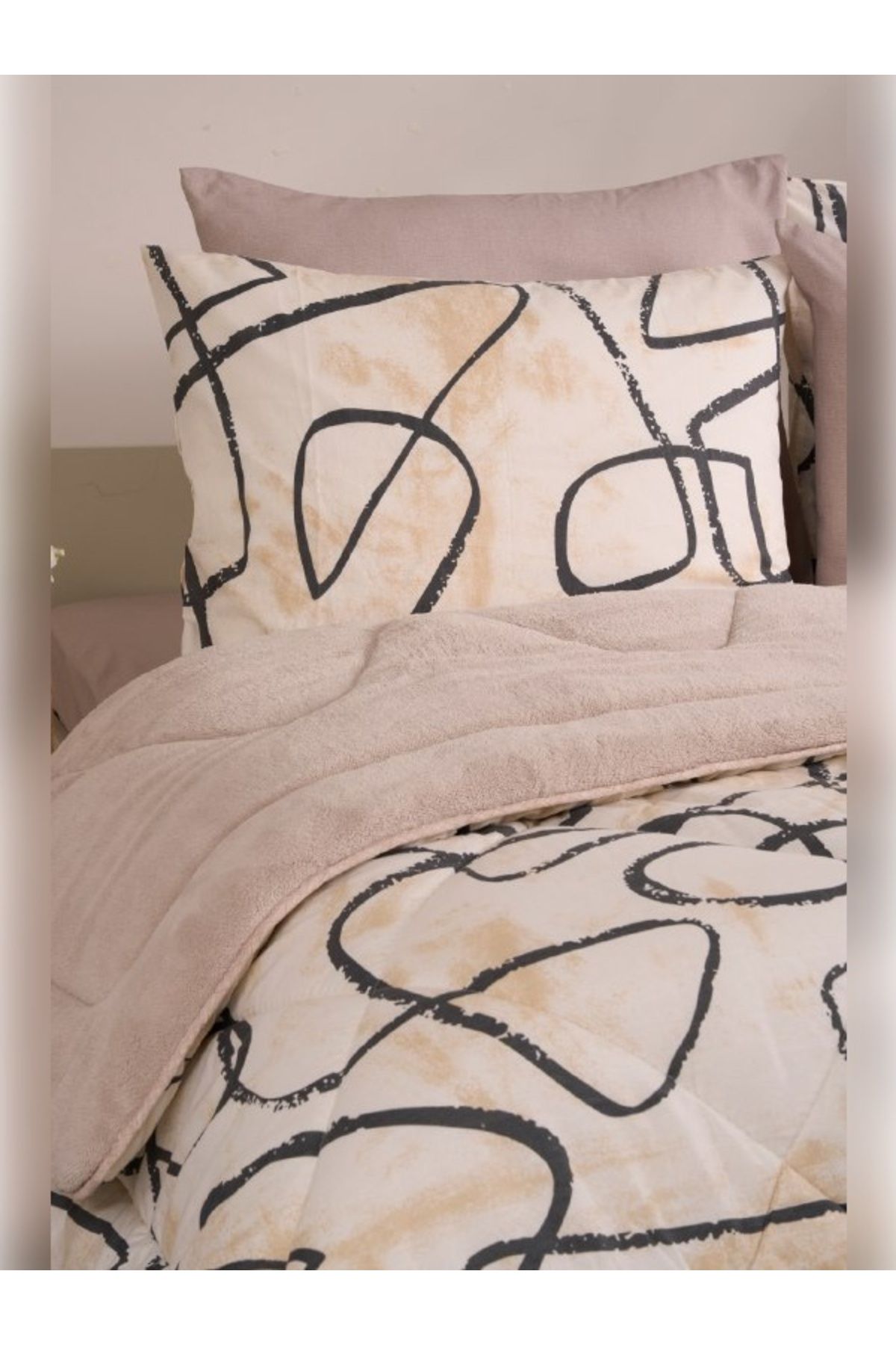 Sudemhome-Double Welsoft Sleeping Set Double Sided Wellsoft Fluffy Fleece Quilt and Battal Fitted Sheet 3