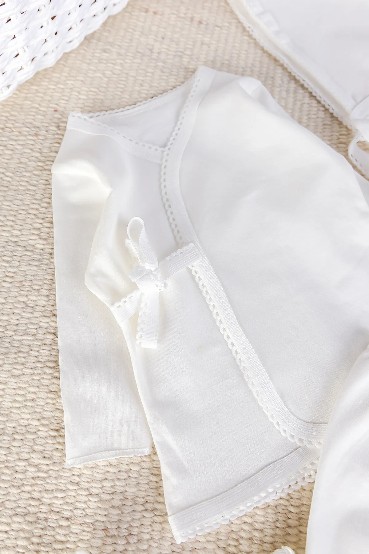 Babymod Natural %100 Pamuk 5'li Kız Erkek Bebek Hastane Çıkışı Zıbın Seti Yeni Doğan Açil İhtiyac Seti fotoğrafı 6 (önizleme)