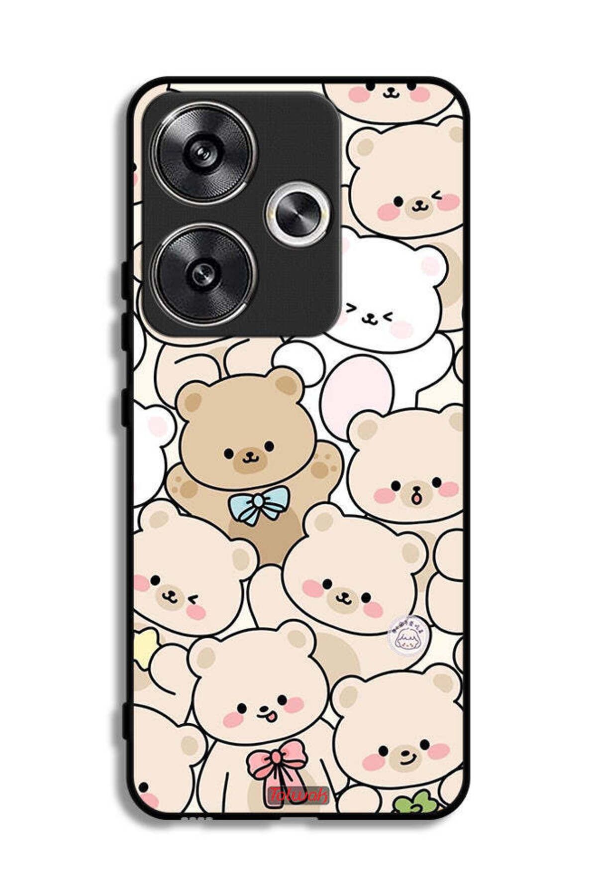 Tolwak-Xiaomi Redmi Turbo 3 5G Protective Case Cover Bears Pattern 1