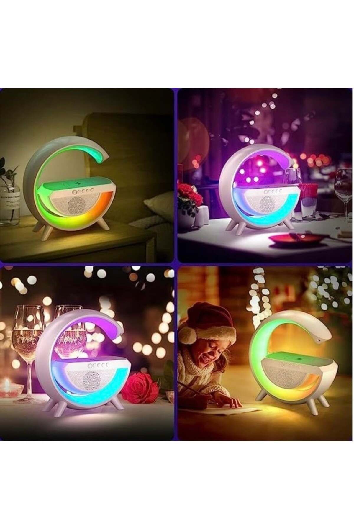 divendi-ro-Multifunctional Wireless Charging Station with RGB LED Lamp, Bluetooth Speaker, Clock 3